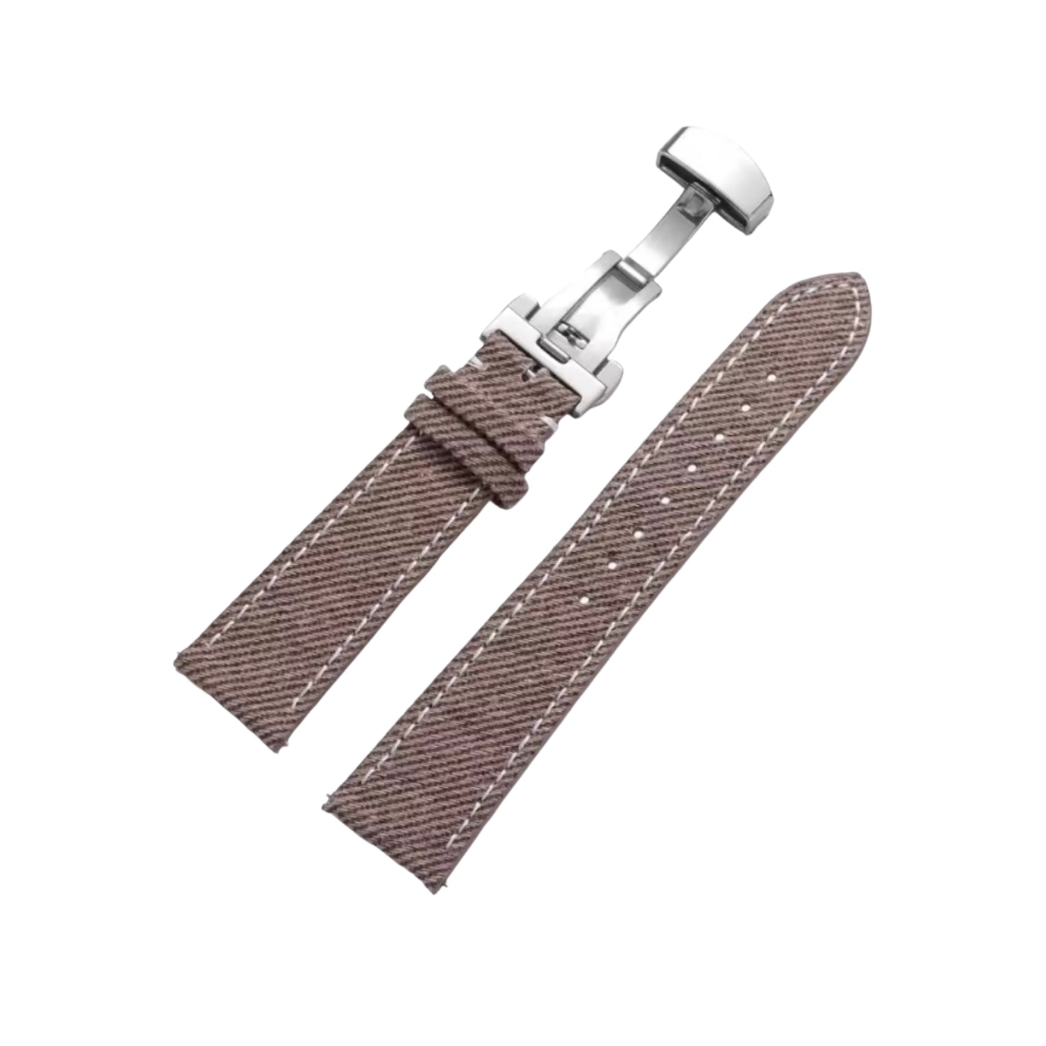 Braunes Handgefertigtes Denim - Uhrenarmband – DenimaTex™ von Helvetus® - Helvetus DE