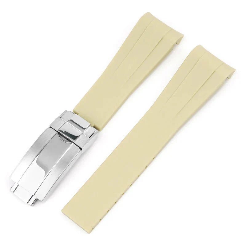 Faltschliesse Kautschukarmband für Rolex Day - Date 40mm – Beige - Helvetus DE