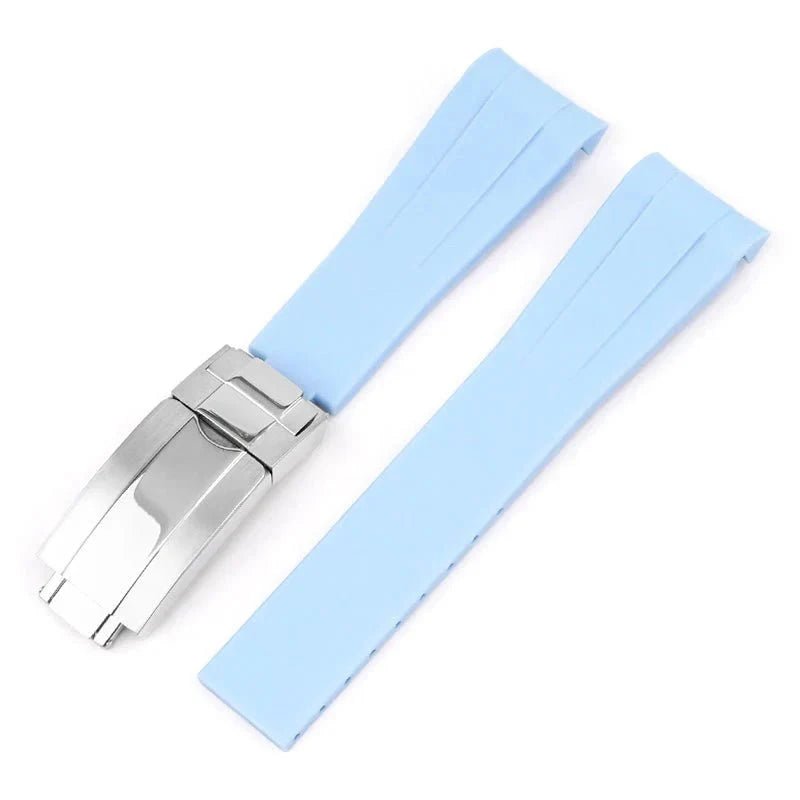Faltschließe Kautschukarmband für Rolex Explorer II – Baby Blau - Helvetus DE