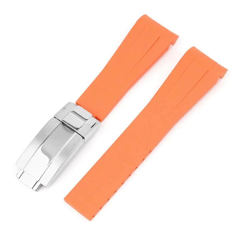 Faltschliessen Kautschukarmband für Rolex Milgauss in Orange - Helvetus DE