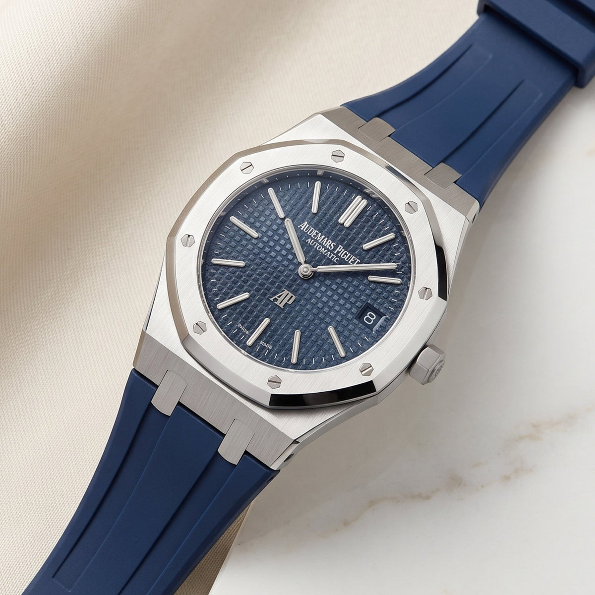Kautschuk Armband - für alle Audemars Piguet Royal Oak 39mm - Blau - Helvetus