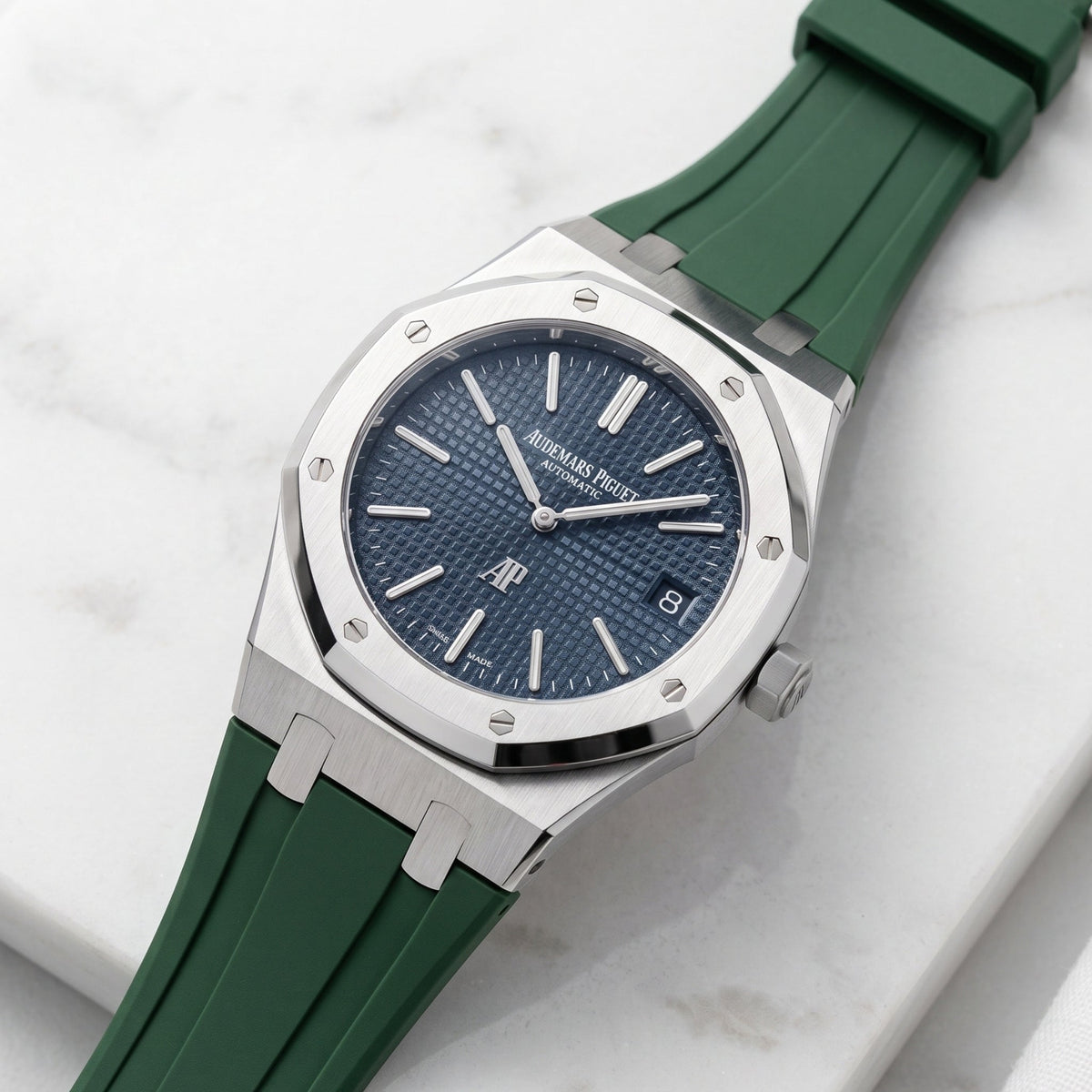Kautschuk Armband - für alle Audemars Piguet Royal Oak 39mm - Grün - Helvetus