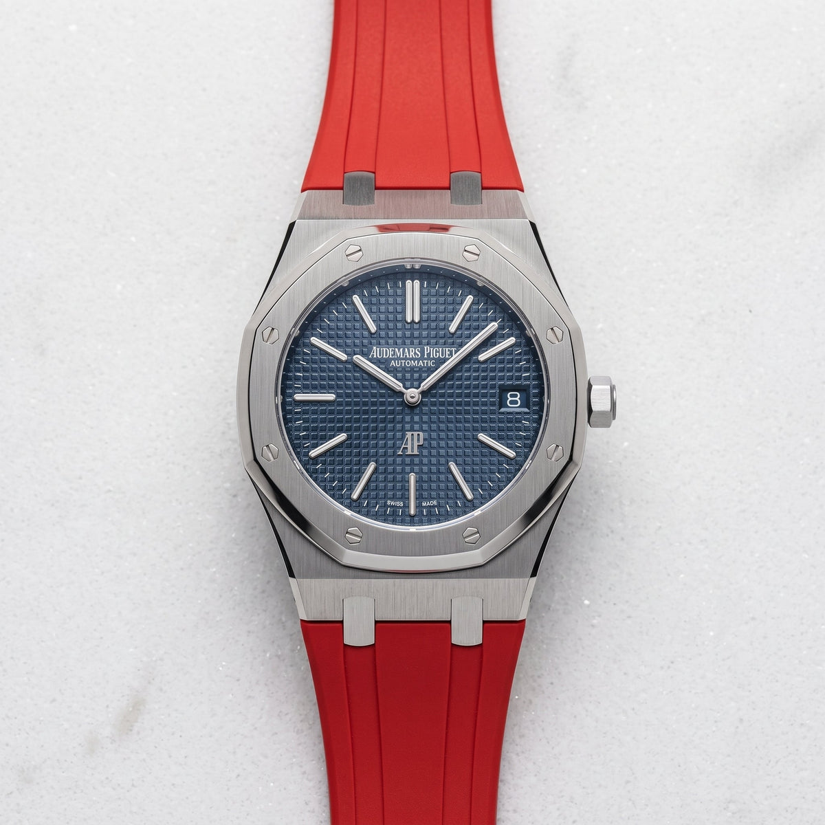Kautschuk Armband - für alle Audemars Piguet Royal Oak 39mm - Rot - Helvetus