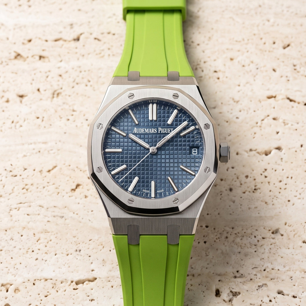 Kautschuk Armband - für alle Audemars Piguet Royal Oak 41mm - Hell Grün - Helvetus