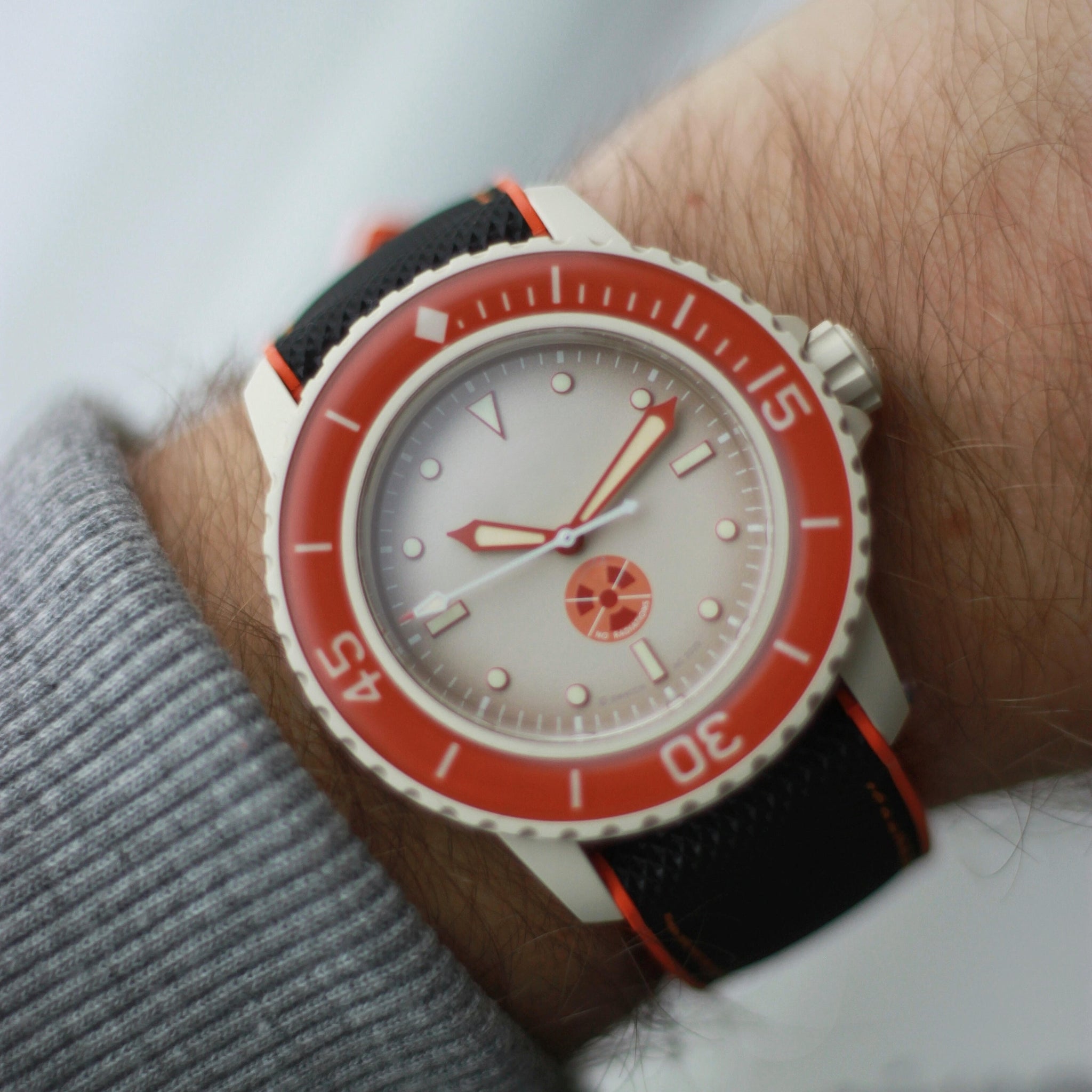 Kautschuk Armband für Blancpain X Swatch – Schwarz/Orange - Helvetus DE