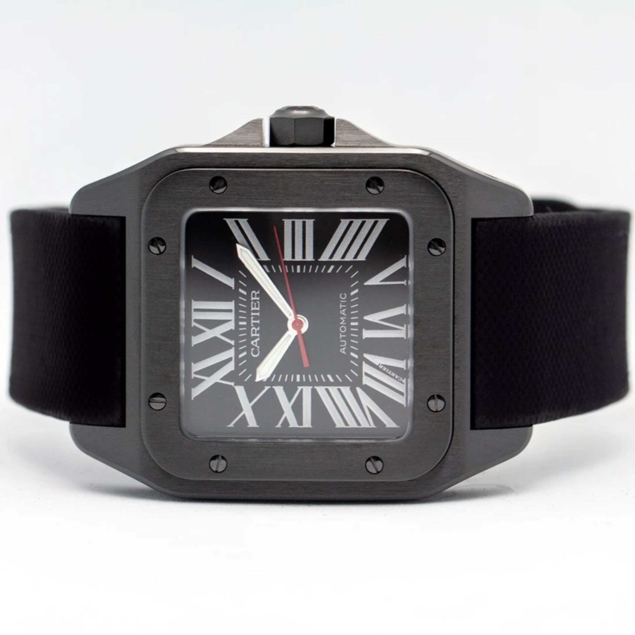 Kautschuk Armband für Cartier Santos 100 – Schwarz - Helvetus DE