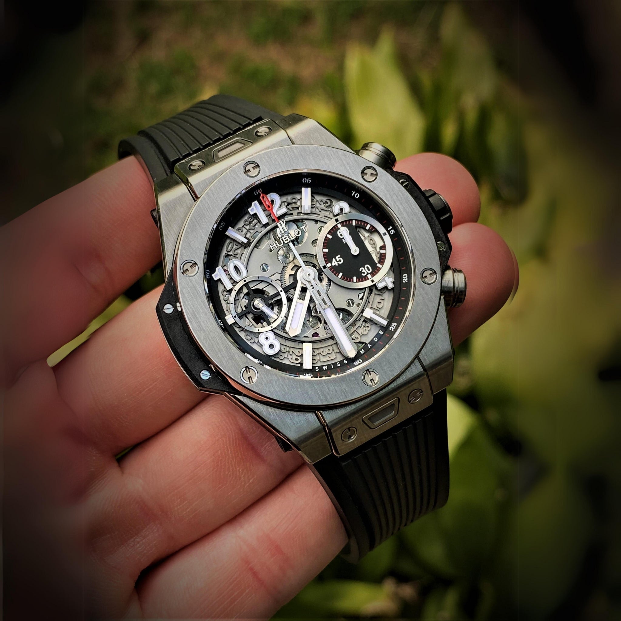 Kautschuk Armband – Für Hublot Big Bang 42mm – Schwarz - Helvetus DE