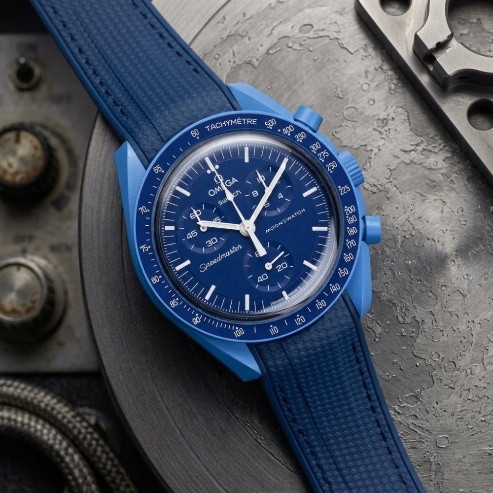 Kautschukarmband – Für Mission to Neptune | Omega X Swatch | MoonSwatch – Blau mit Blau - Helvetus DE