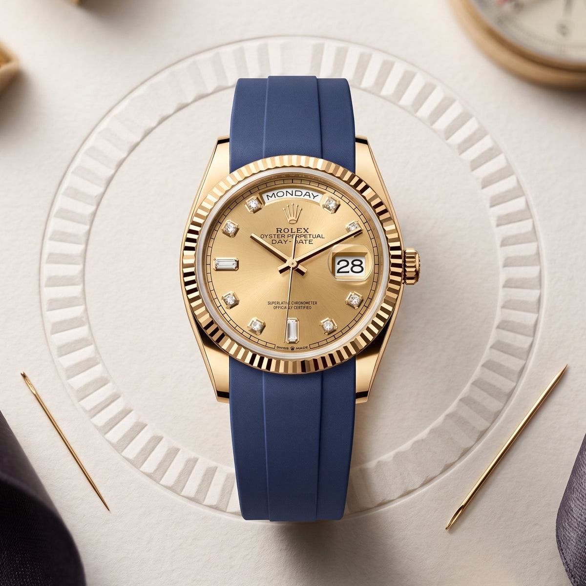 Kautschukarmband für Rolex Day-Date 36mm – Dunkel Blau - Helvetus