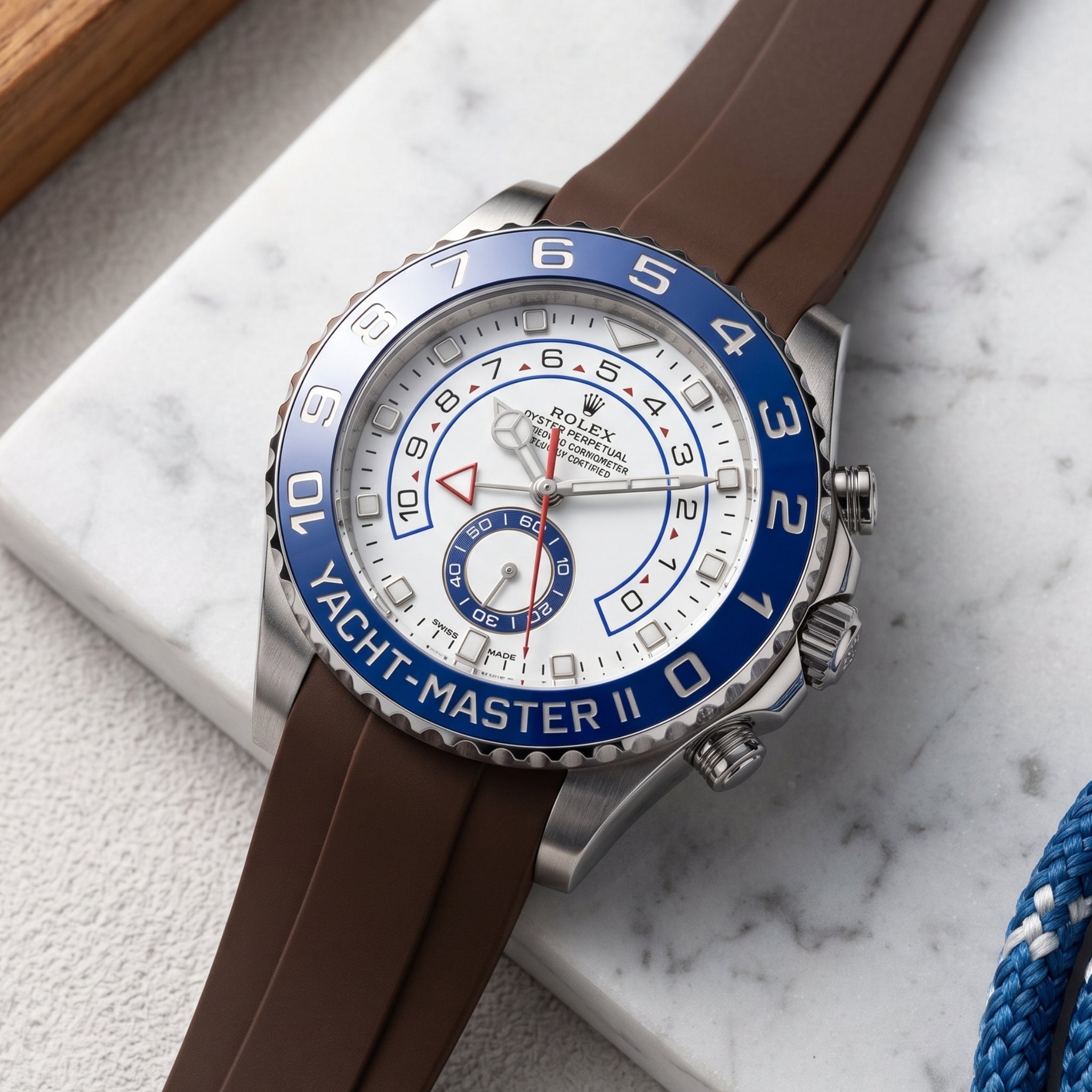 Kautschukarmband für Rolex Yacht-Master II 44mm - Braun - Helvetus
