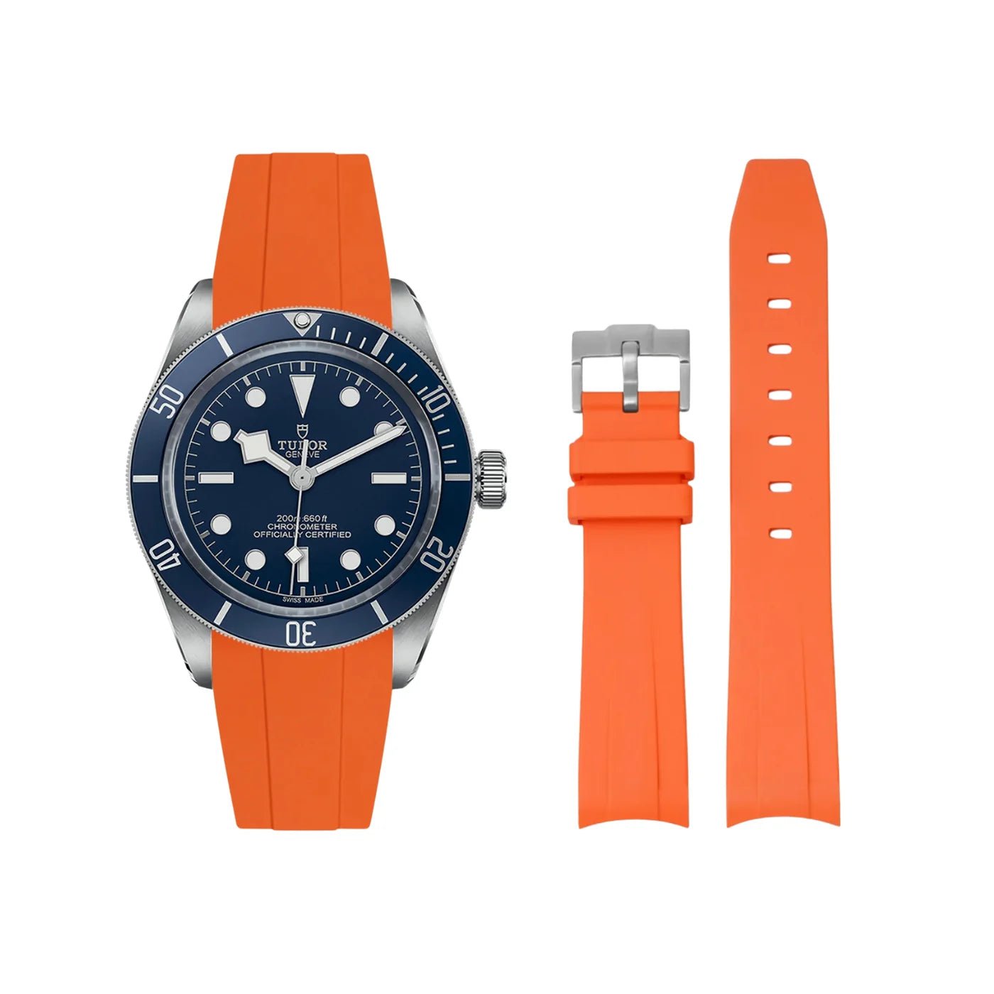 Kautschukarmband - Für alle Tudor Black Bay Modelle - Orange - Helvetus DE