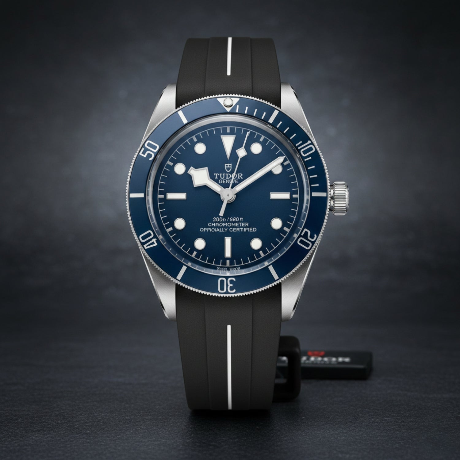 Kautschukarmband - Für alle Tudor Black Bay Modelle - Schwarz mit Weiss | LuxLine® - Helvetus DE