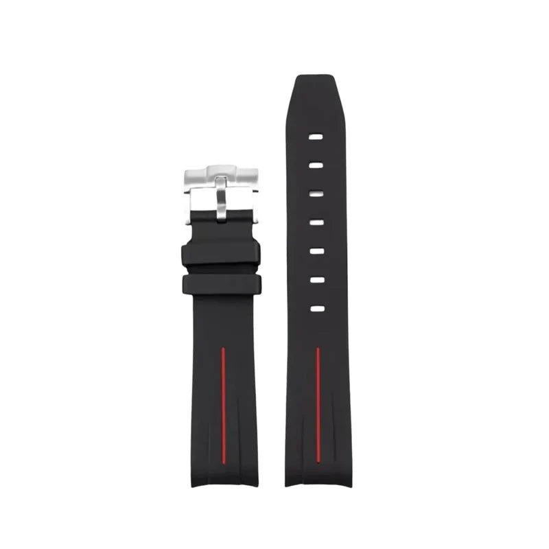 Kautschukarmband für Hamilton Khaki Field - Schwarz/Rot LuxLine® - Helvetus DE