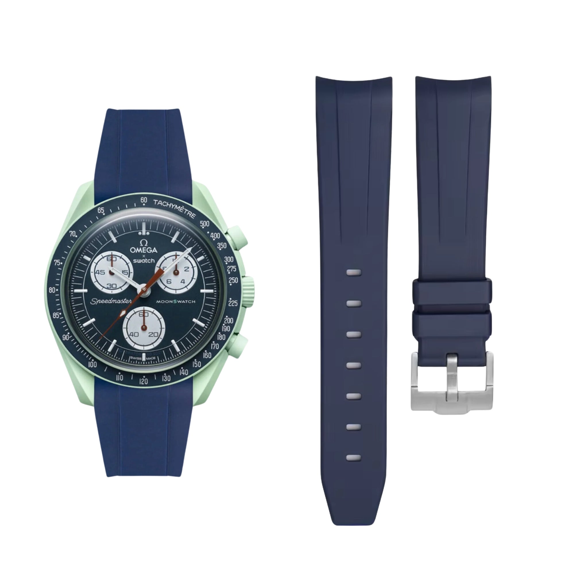 Kautschukarmband – Für Mission on Earth | Omega X Swatch | MoonSwatch – Blau - Helvetus DE