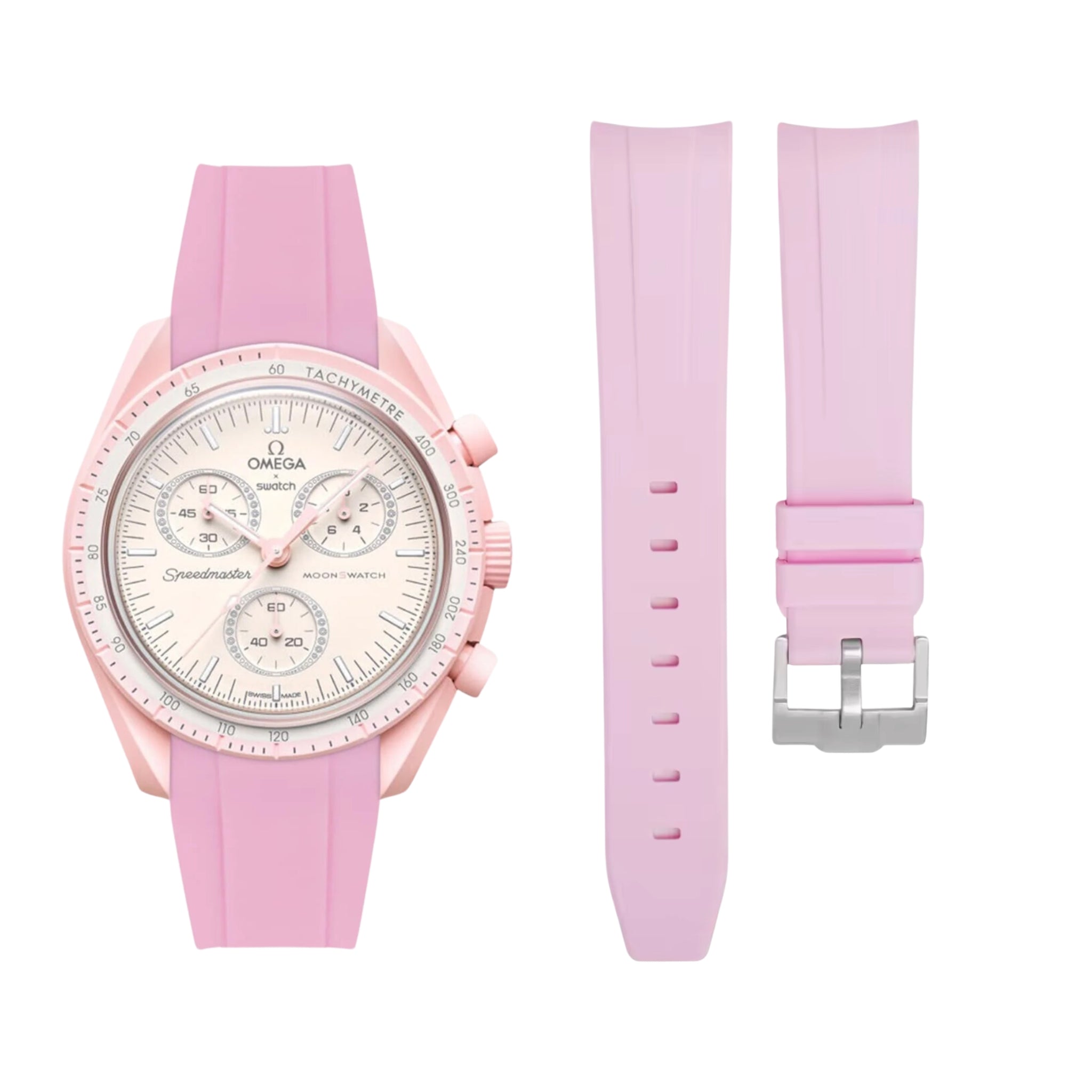 Kautschukarmband – Für Mission to Venus | Omega X Swatch | MoonSwatch – Pink - Helvetus DE