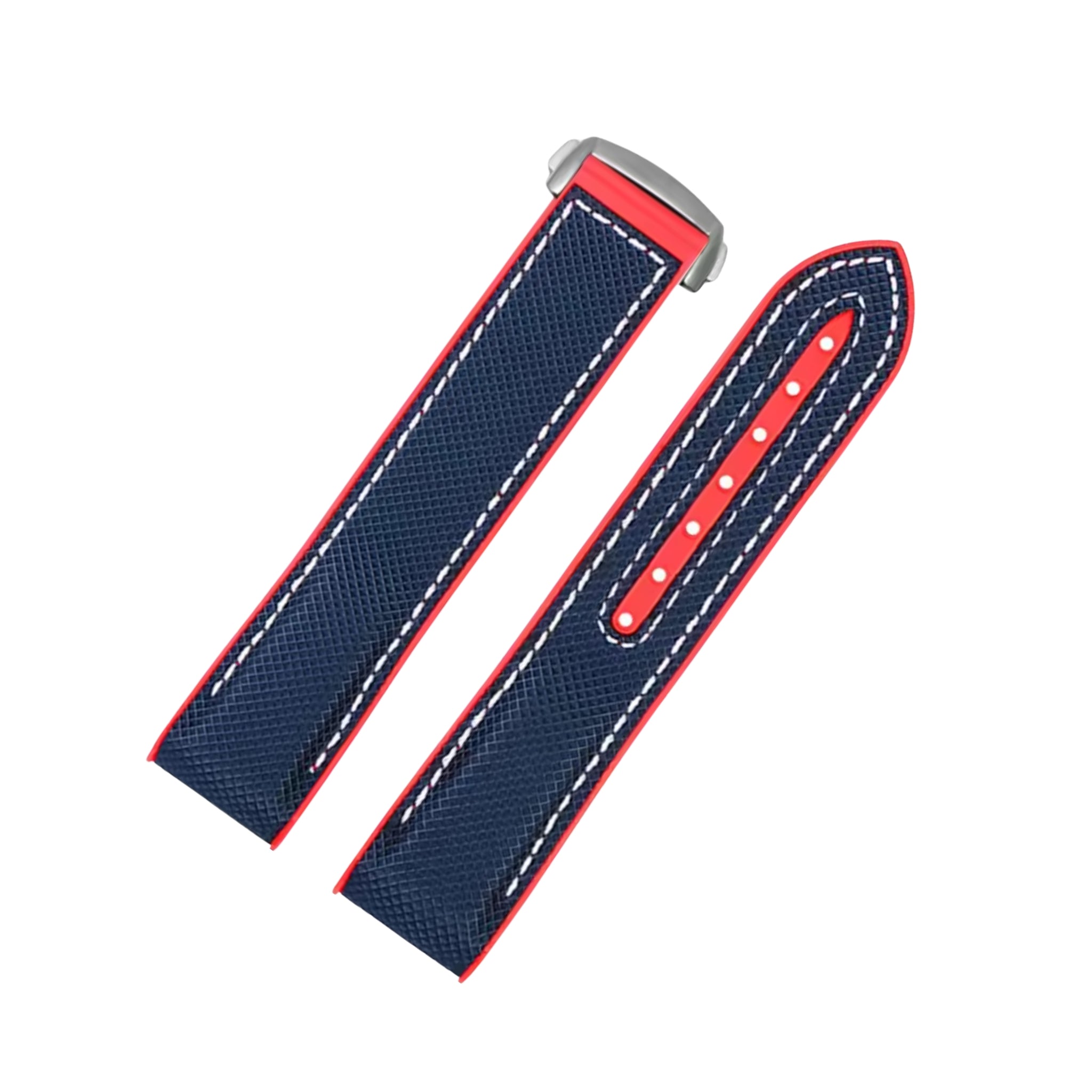 Kautschukarmband – Für Omega Seamaster Planet Ocean – Blau/Rot - Helvetus DE