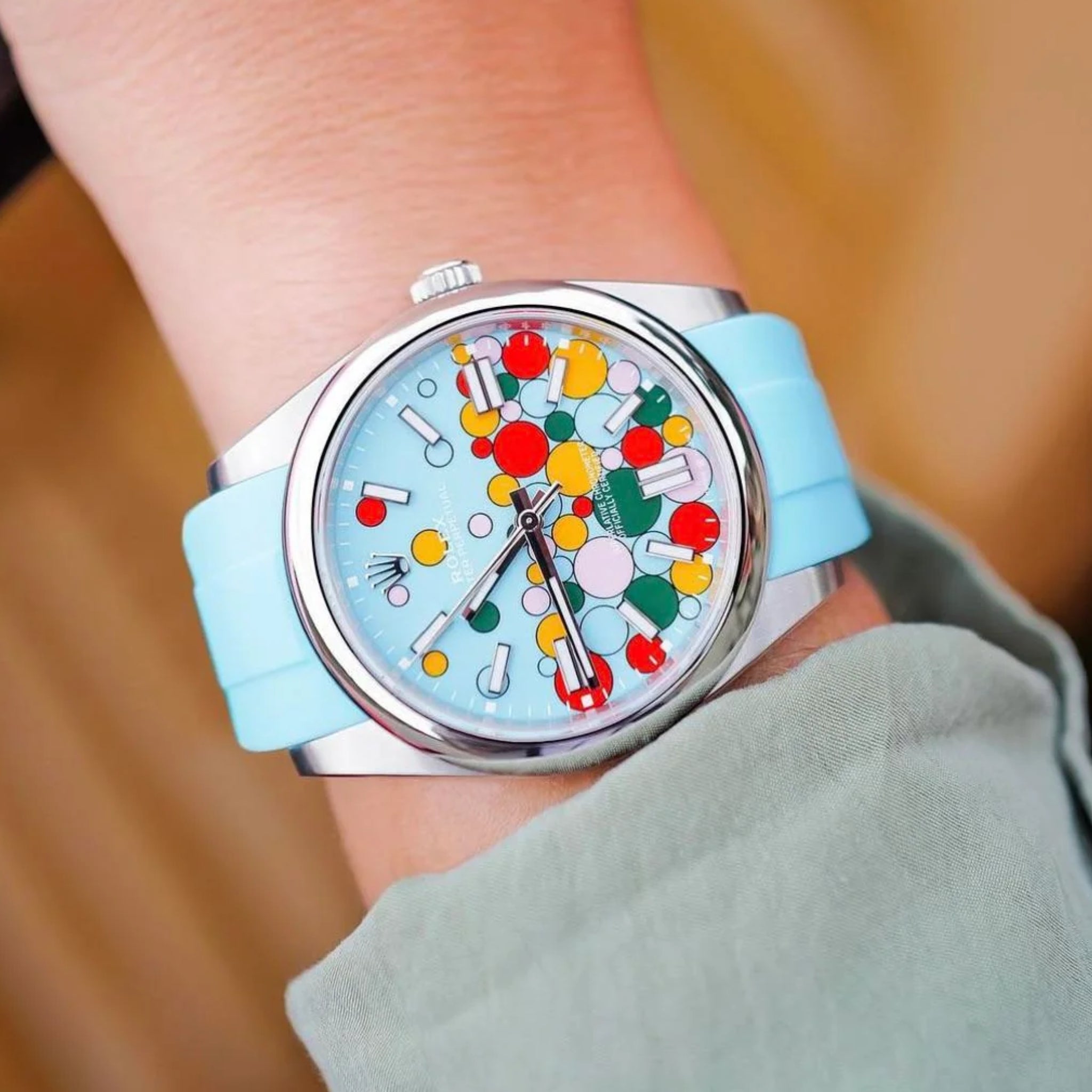 Kautschukarmband für Rolex Datejust 36 – Baby Blau - Helvetus DE