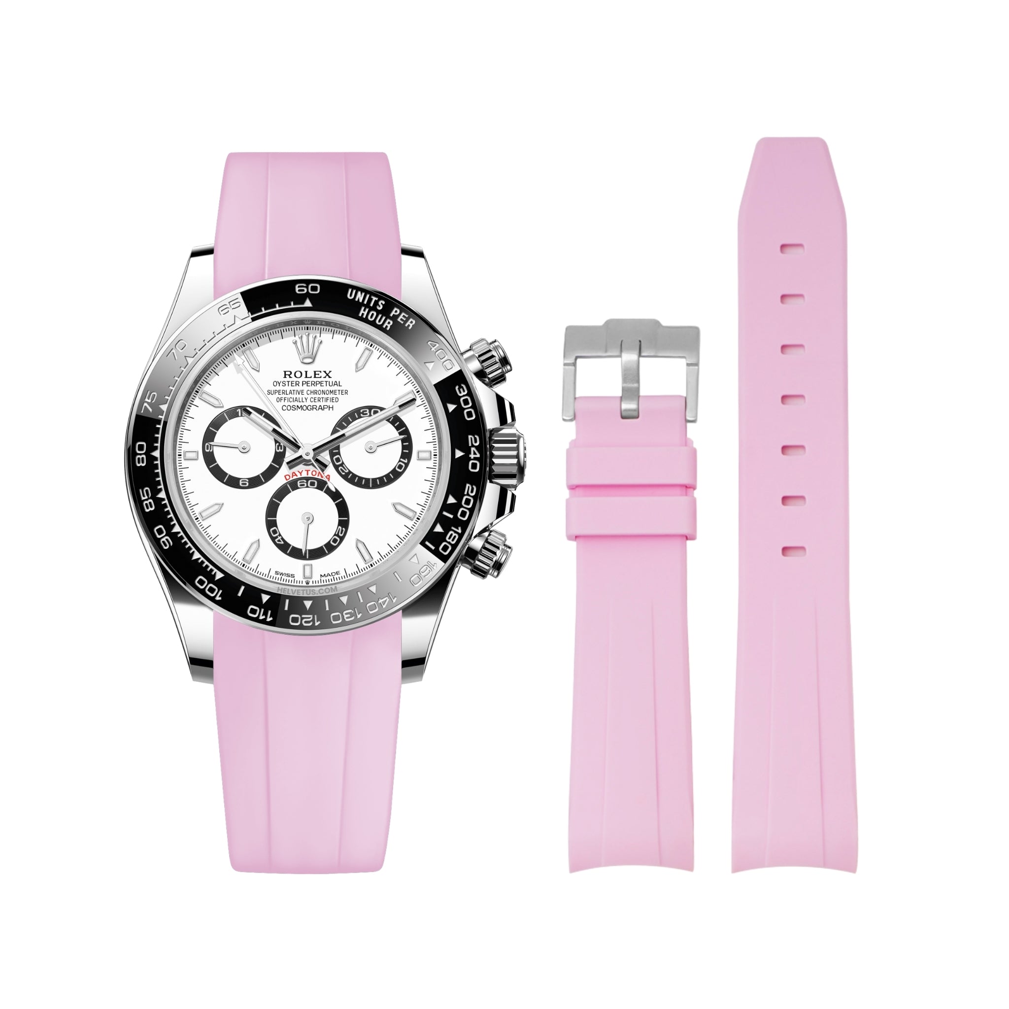 Kautschukarmband – für Rolex Daytona – Pink - Helvetus DE