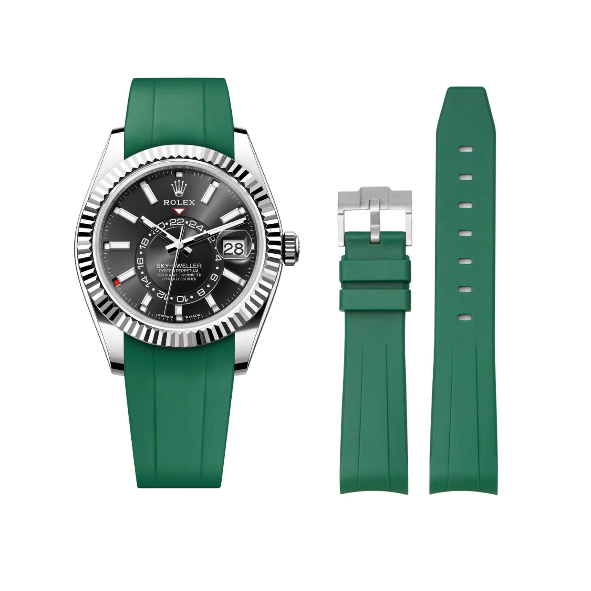 Kautschukarmband für Rolex Sky - Dweller – Grün - Helvetus DE
