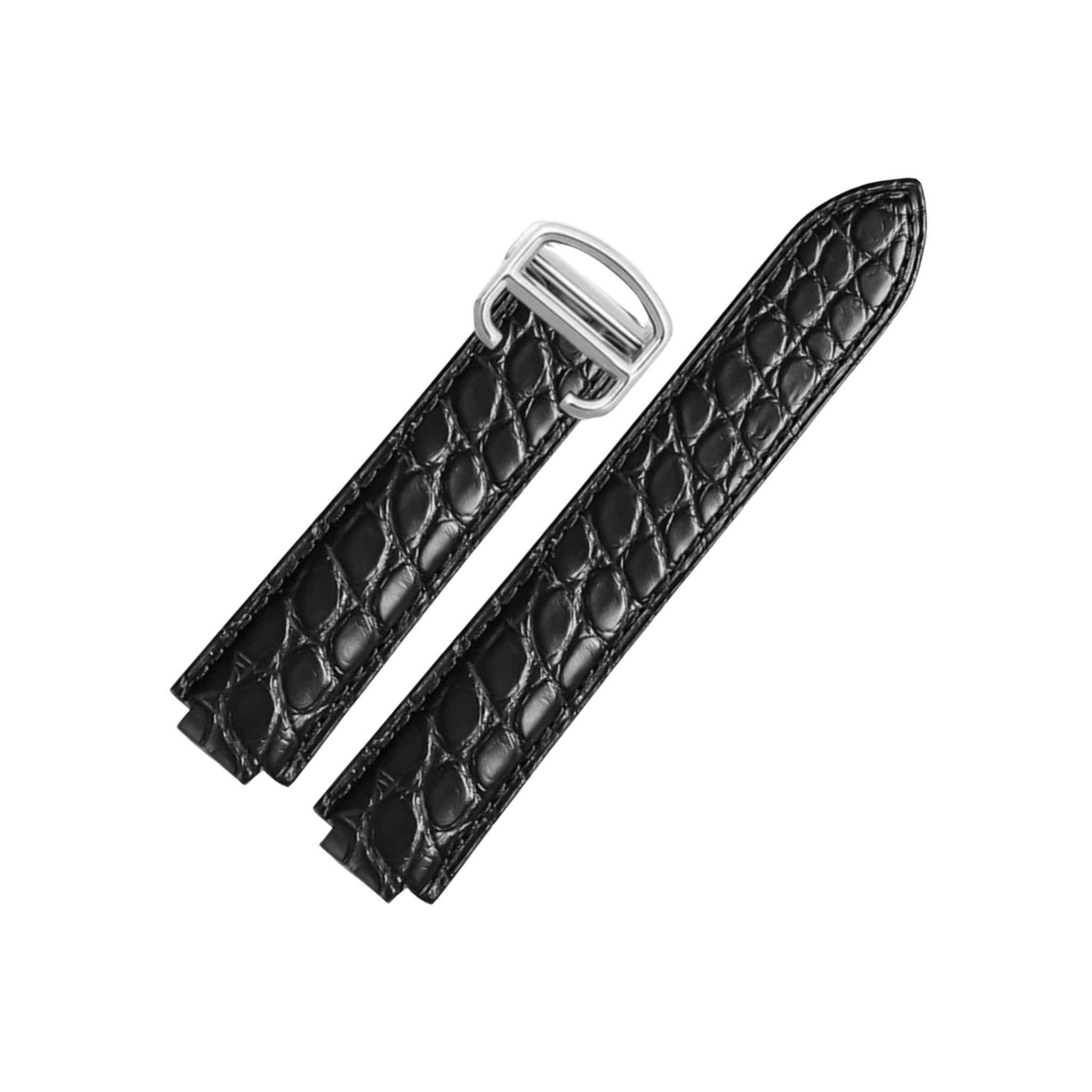 Krokodil Leder Armband für Cartier Ballon Bleu – Schwarz - Helvetus DE
