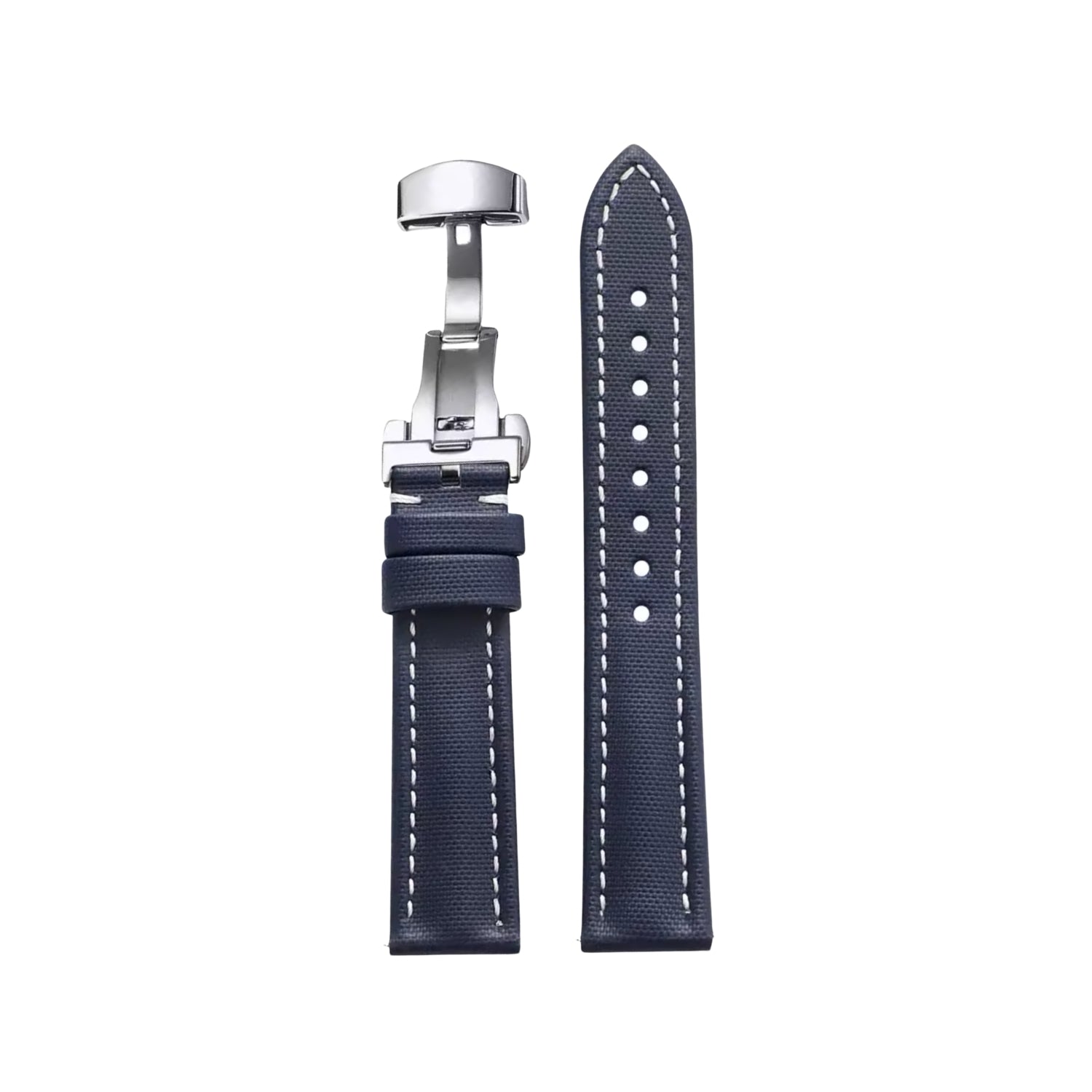 Sailcloth FKM Kautschuk Armband – Dunkel Blau/Weiss – MarinerTex™ von Helvetus® - Helvetus DE