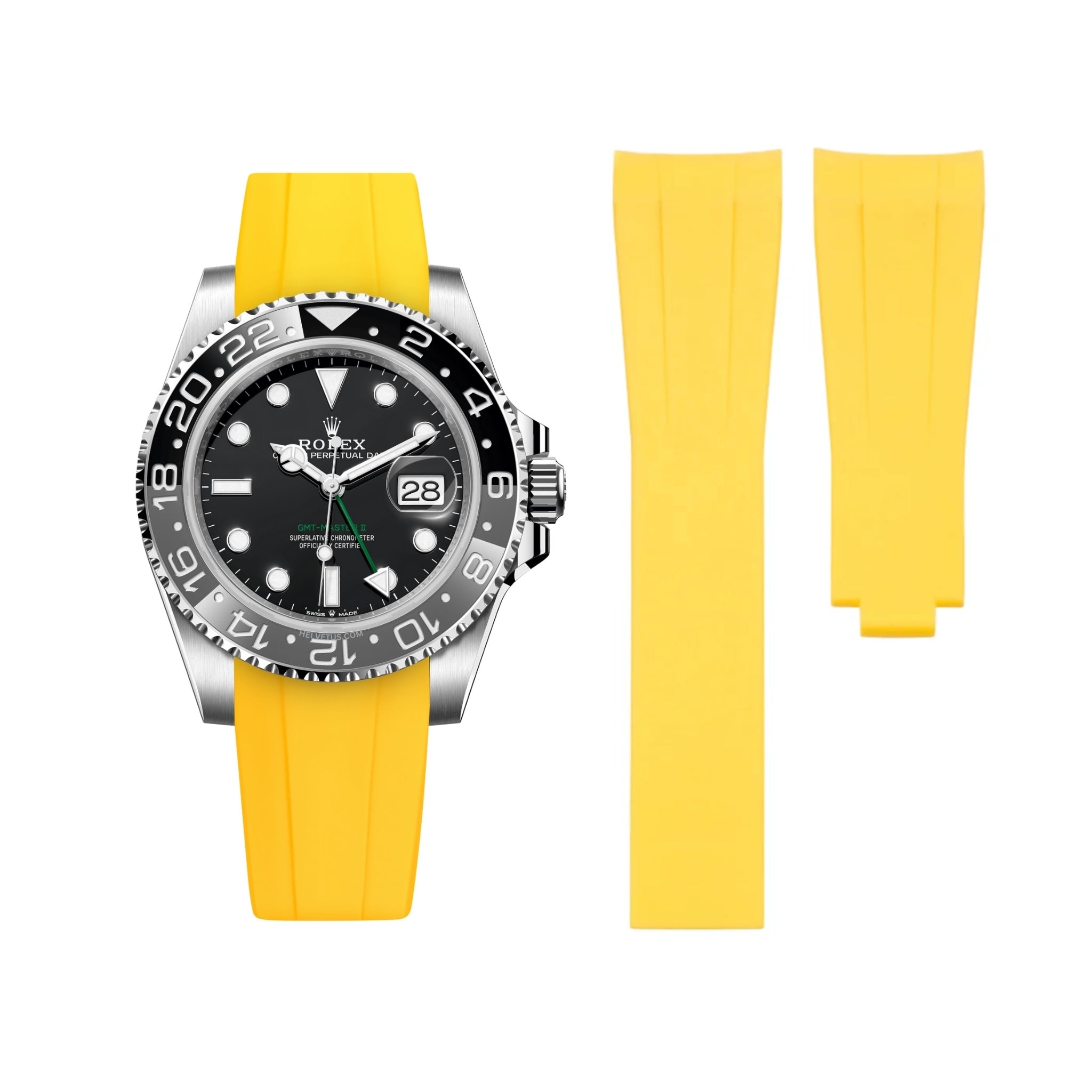 Faltschließe Kautschukarmband für Rolex GMT - Master II – Gelb - Helvetus DE
