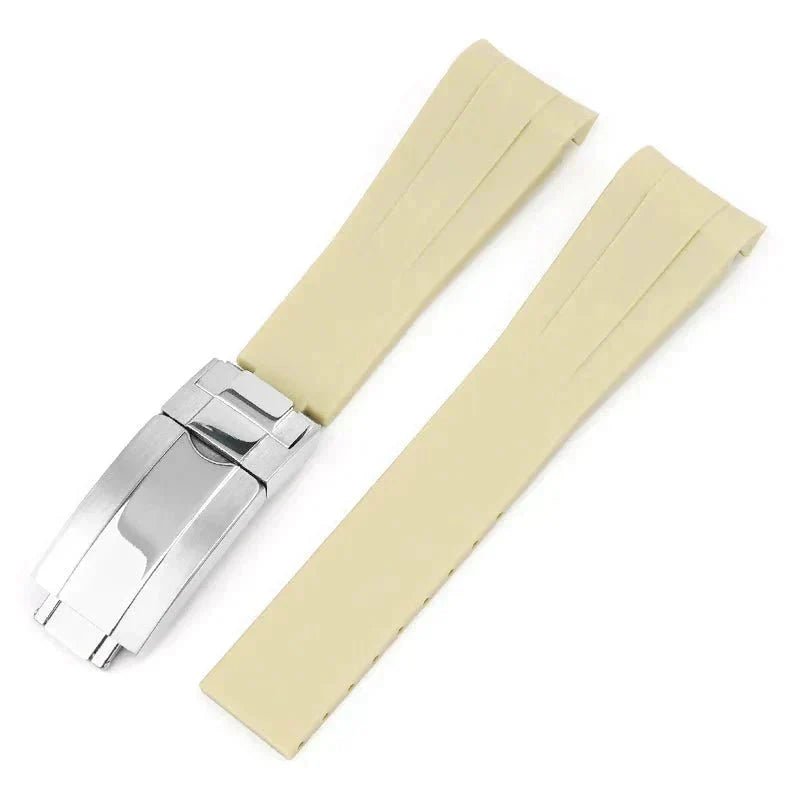 Faltschliesse Kautschukarmband für Rolex Oyster Perpetual 41mm – Beige - Helvetus DE