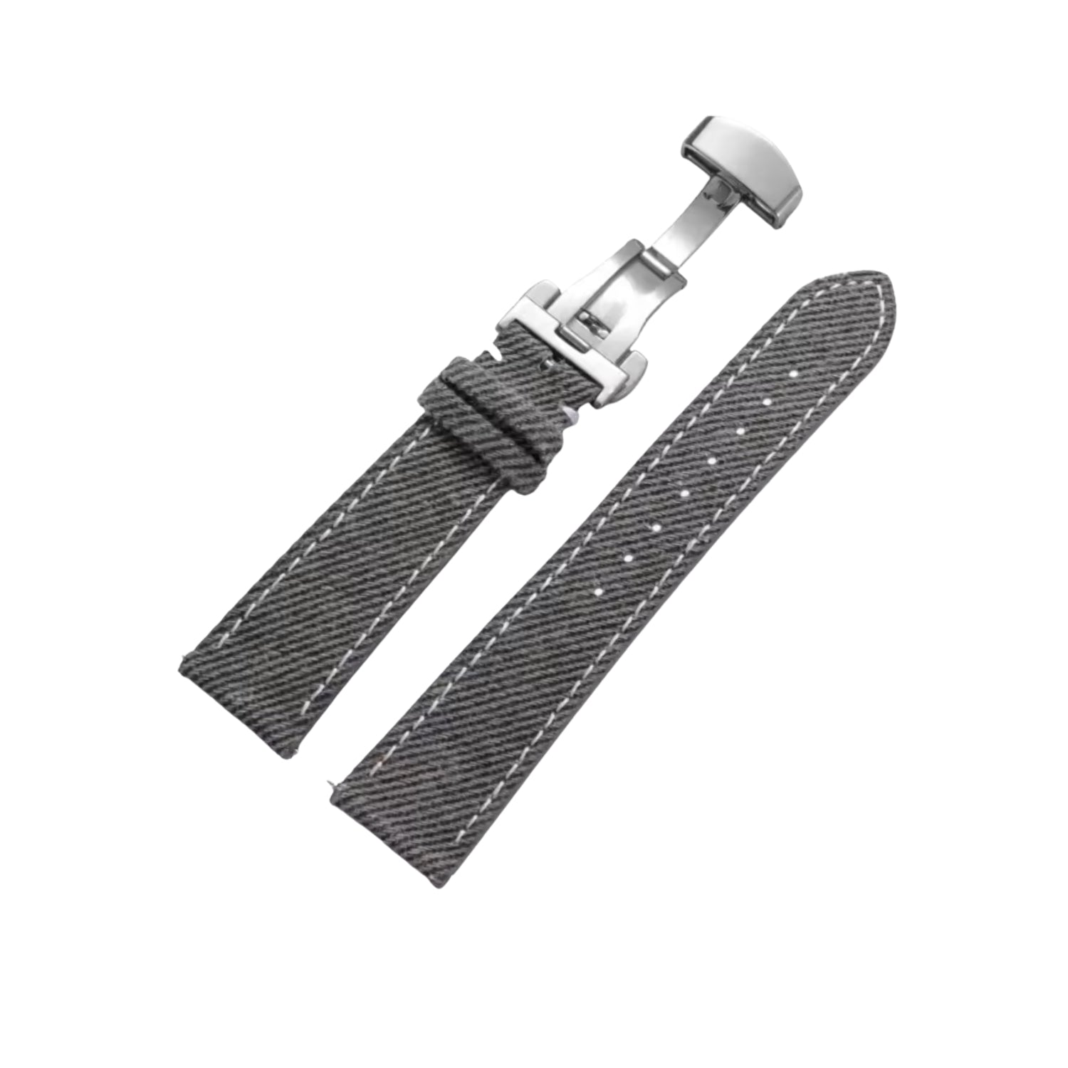 Graues Handgefertigtes Denim - Uhrenarmband – DenimaTex™ von Helvetus® - Helvetus DE
