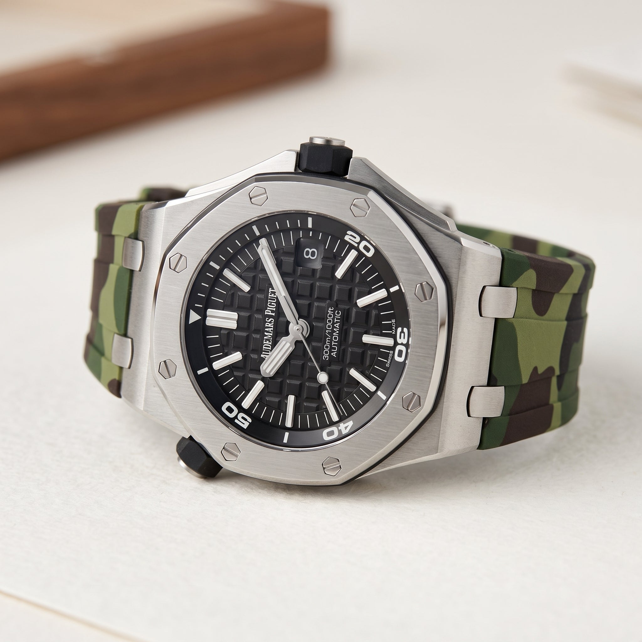 Kautschuk Armband - für alle Audemars Piguet Offshore Diver - Militär Camo - Helvetus
