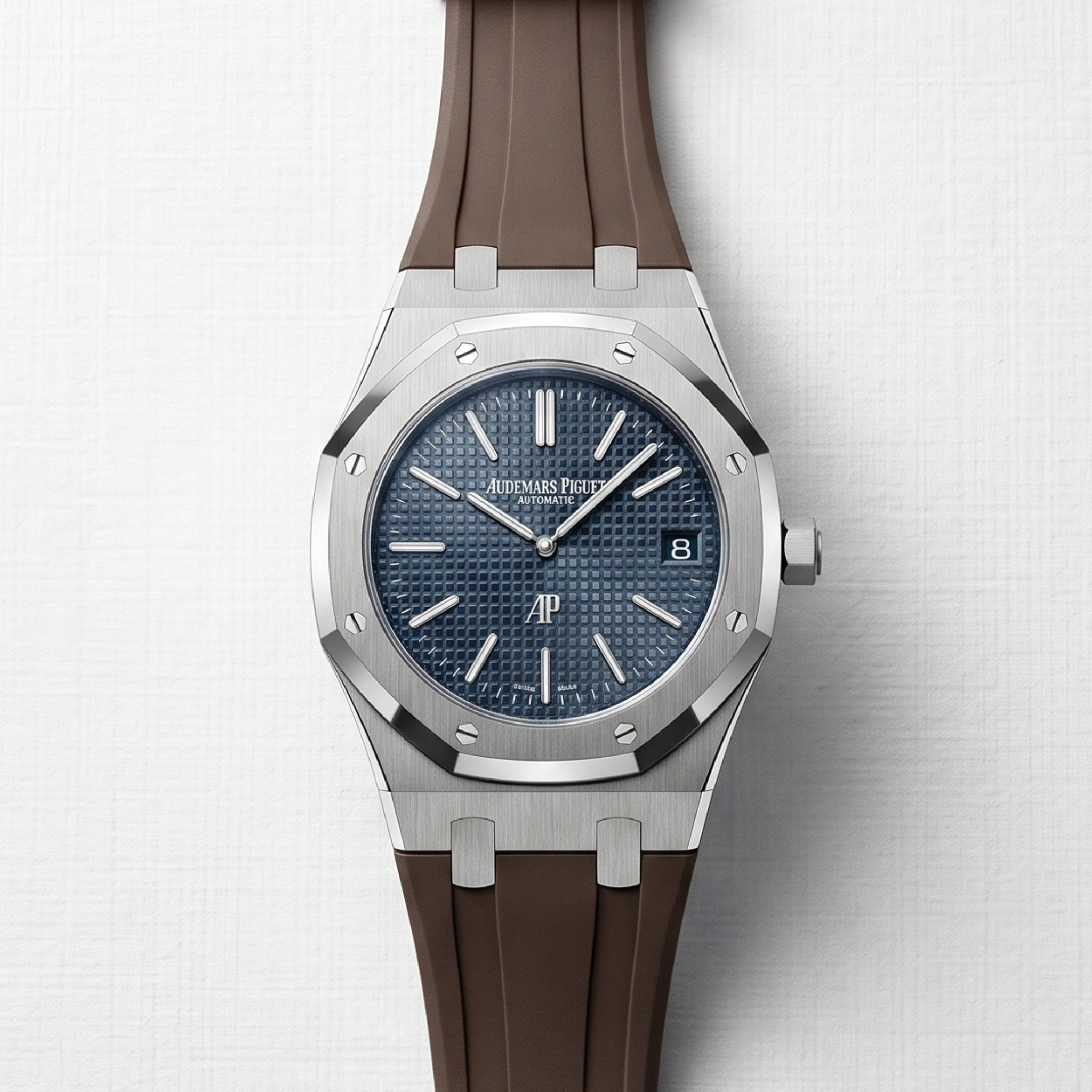 Kautschuk Armband - für alle Audemars Piguet Royal Oak 39mm - Braun - Helvetus