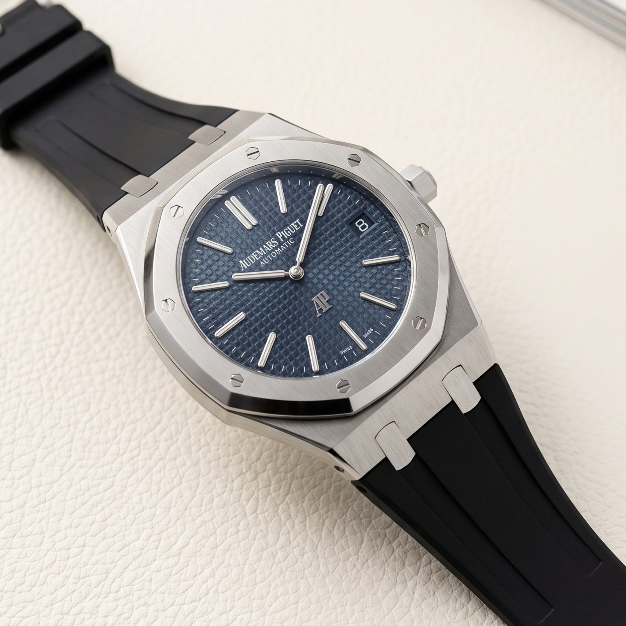 Kautschuk Armband - für alle Audemars Piguet Royal Oak 39mm - Schwarz - Helvetus