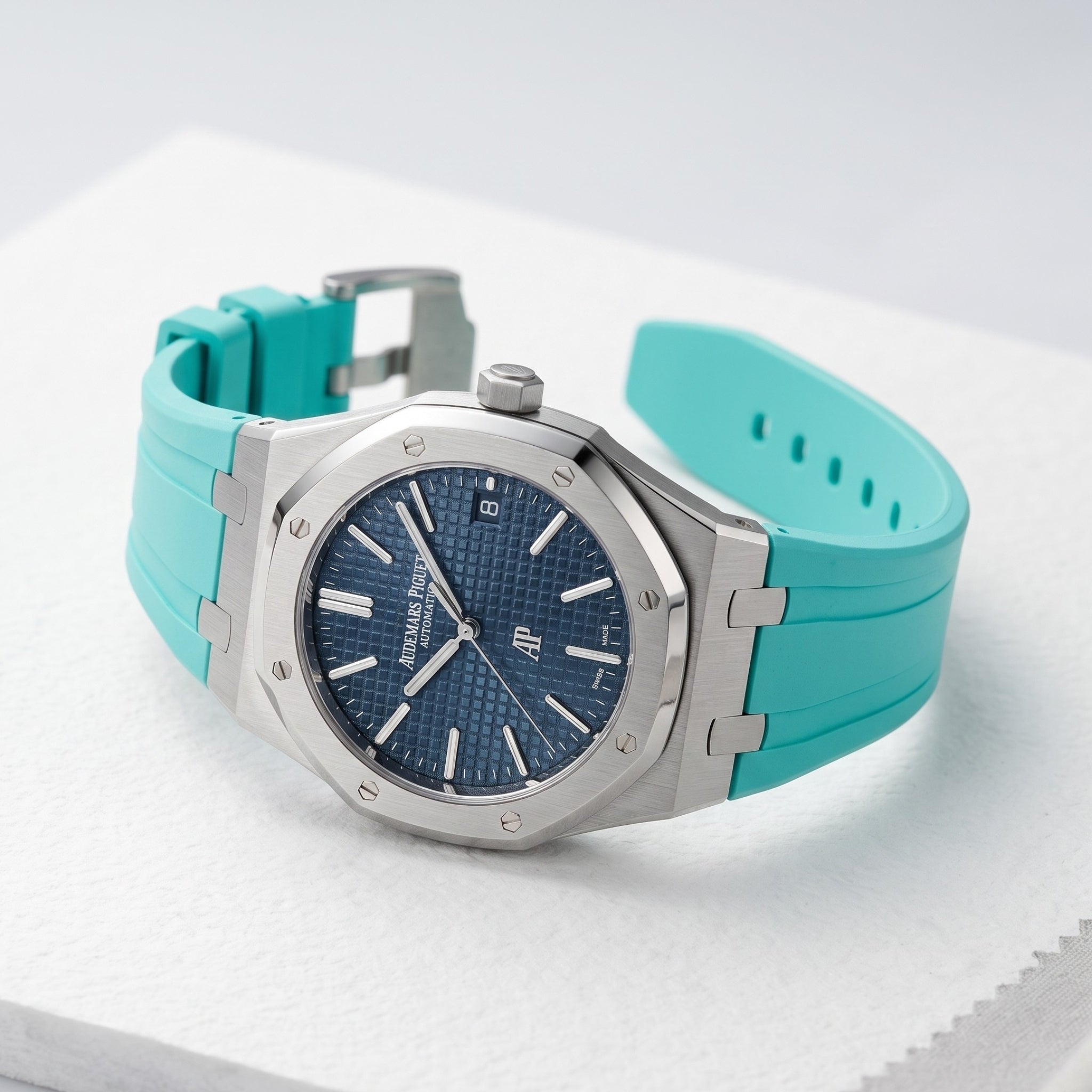 Kautschuk Armband - für alle Audemars Piguet Royal Oak 39mm - Türkis - Helvetus