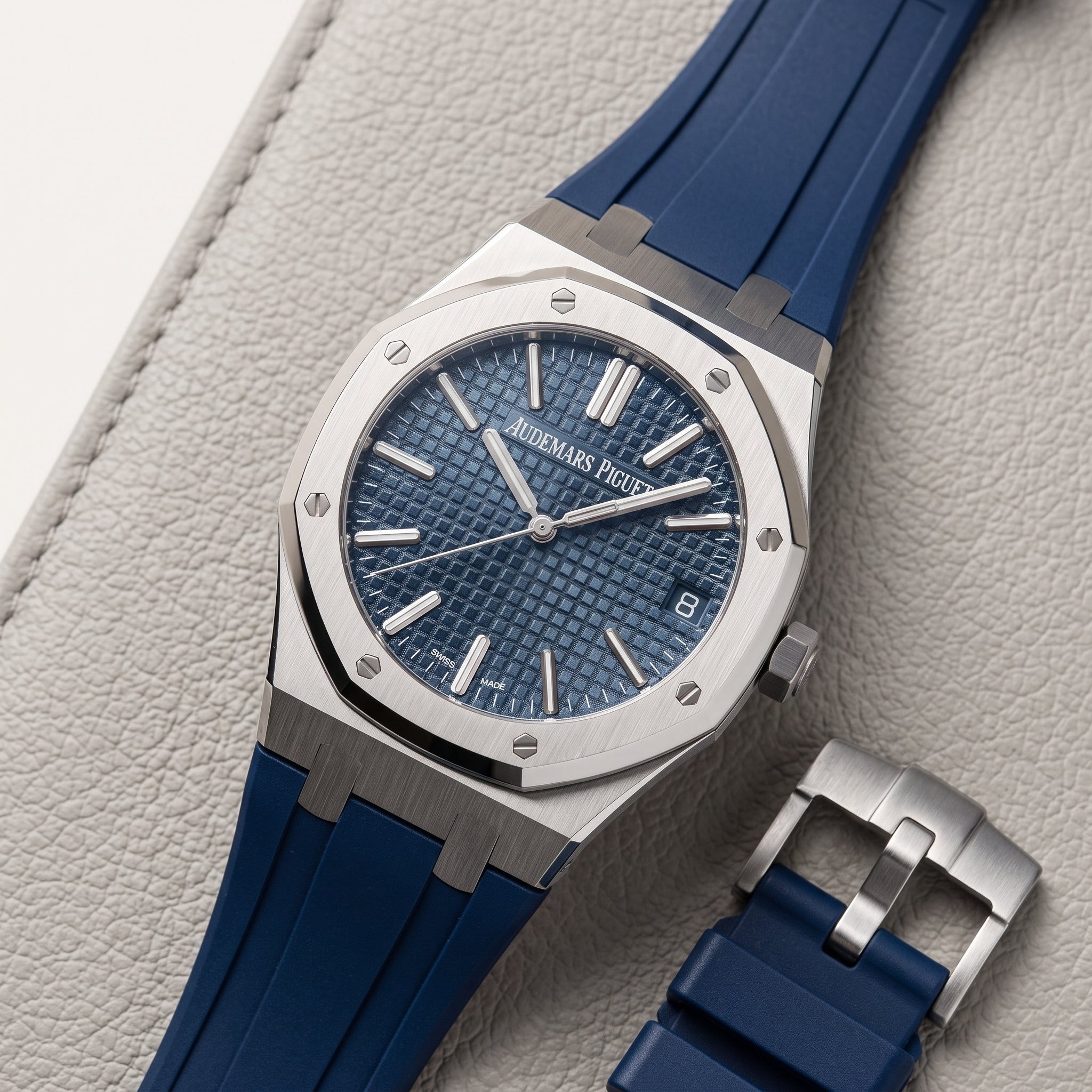 Kautschuk Armband - für alle Audemars Piguet Royal Oak 41mm - Blau - Helvetus