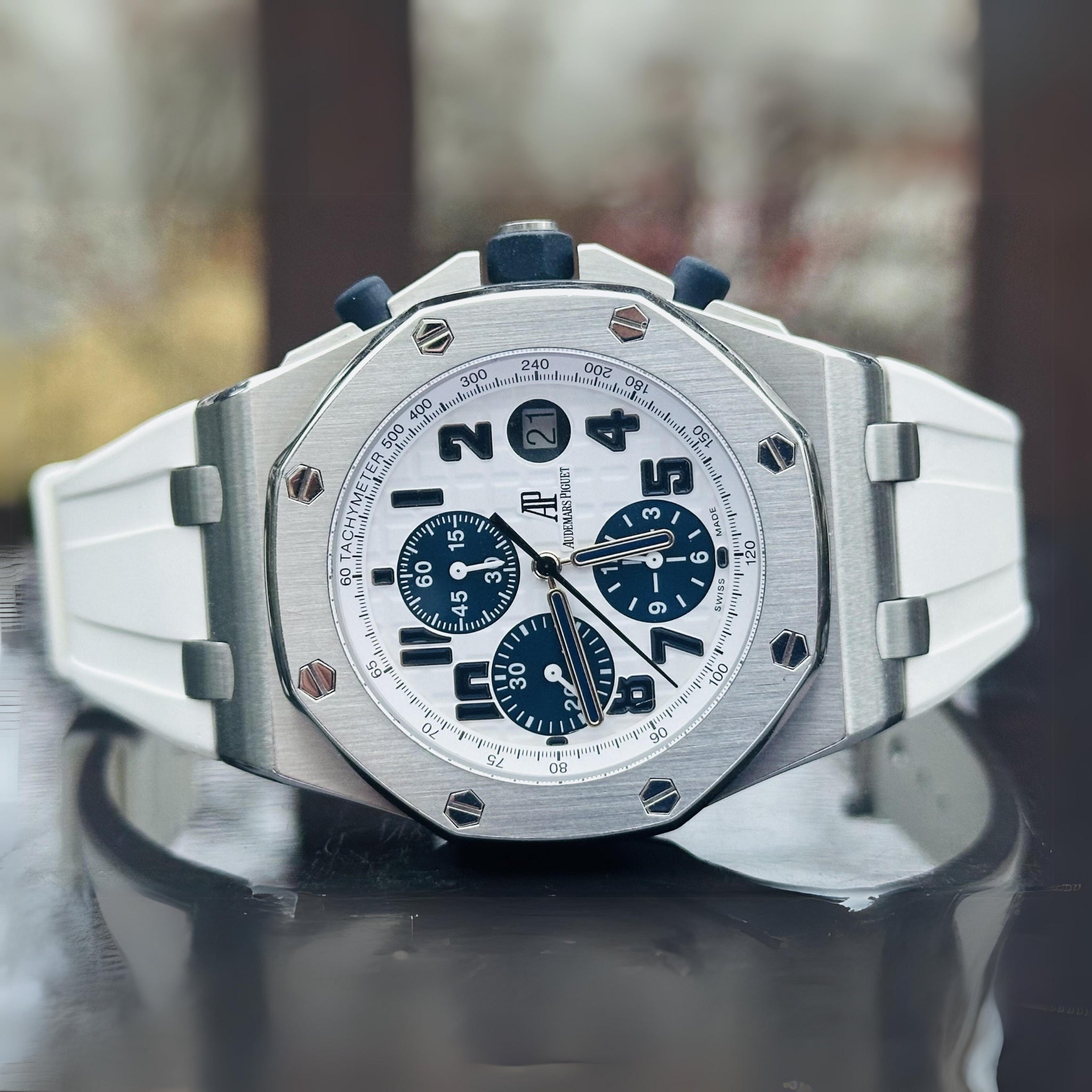 Kautschuk Armband - fur alle AP Offshore 42mm - Weiss - Helvetus DE
