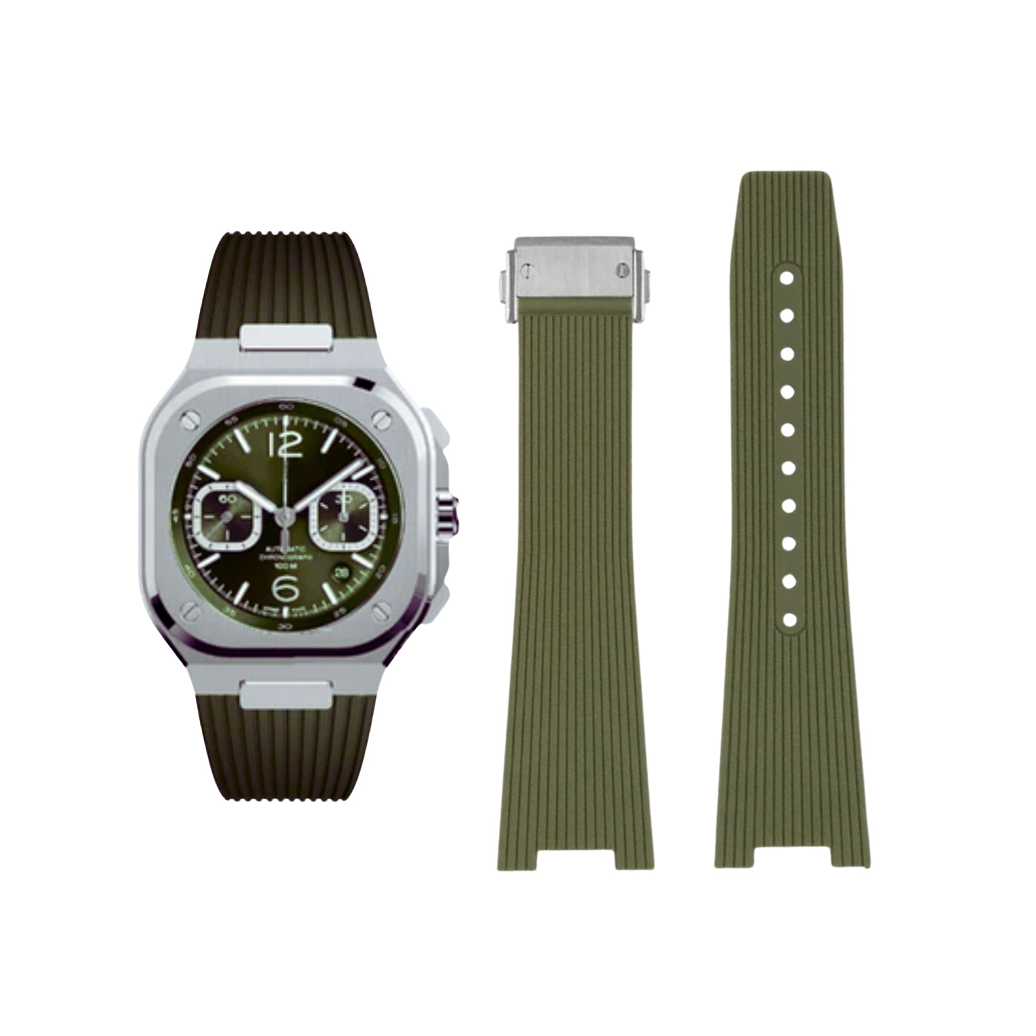 Kautschuk Armband für Bell & Ross BR - 05 – Grün - Helvetus DE