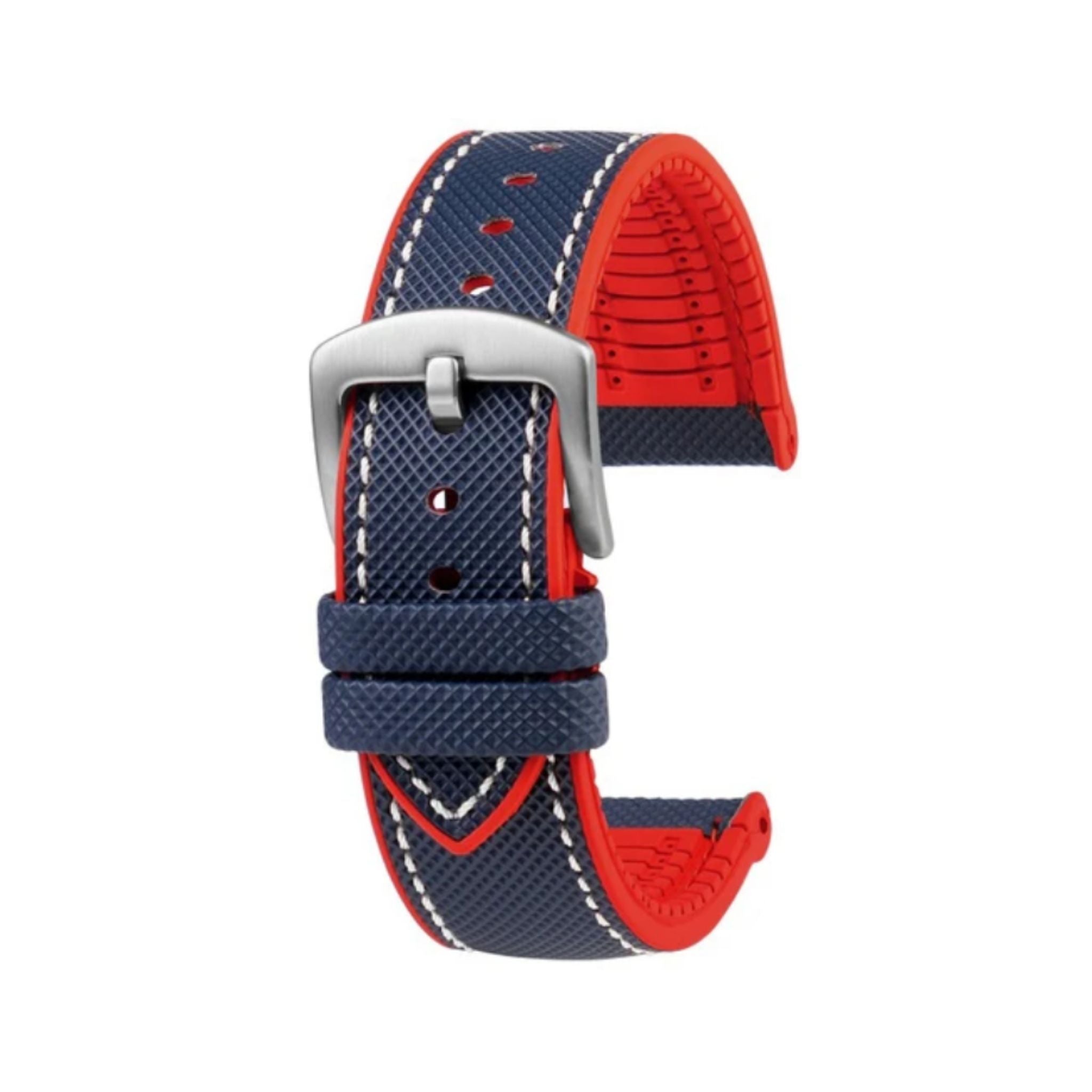Kautschuk Armband für Blancpain X Swatch – Blau/Rot - Helvetus DE