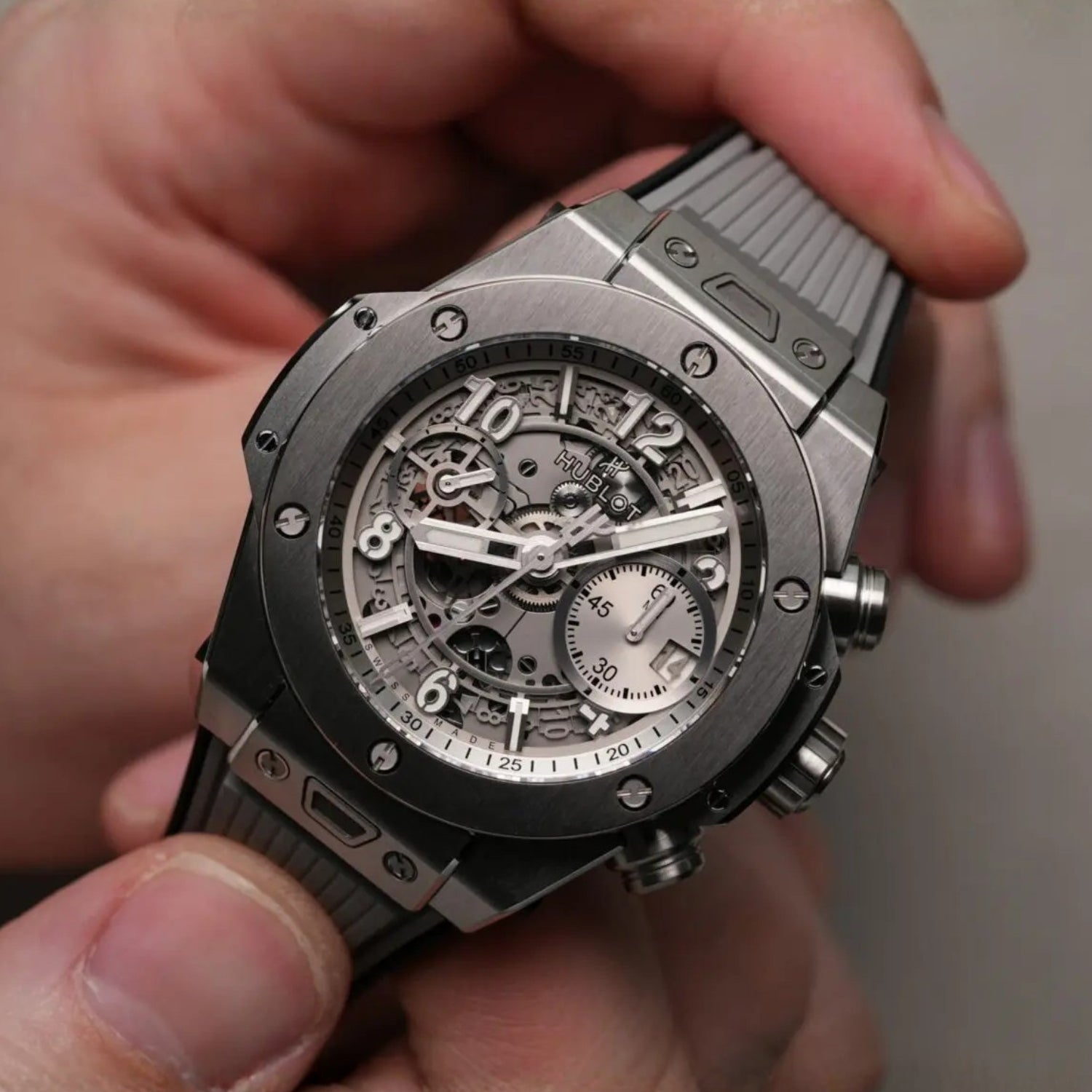 Kautschuk Armband – Für Hublot Big Bang 42mm – Grau - Helvetus DE