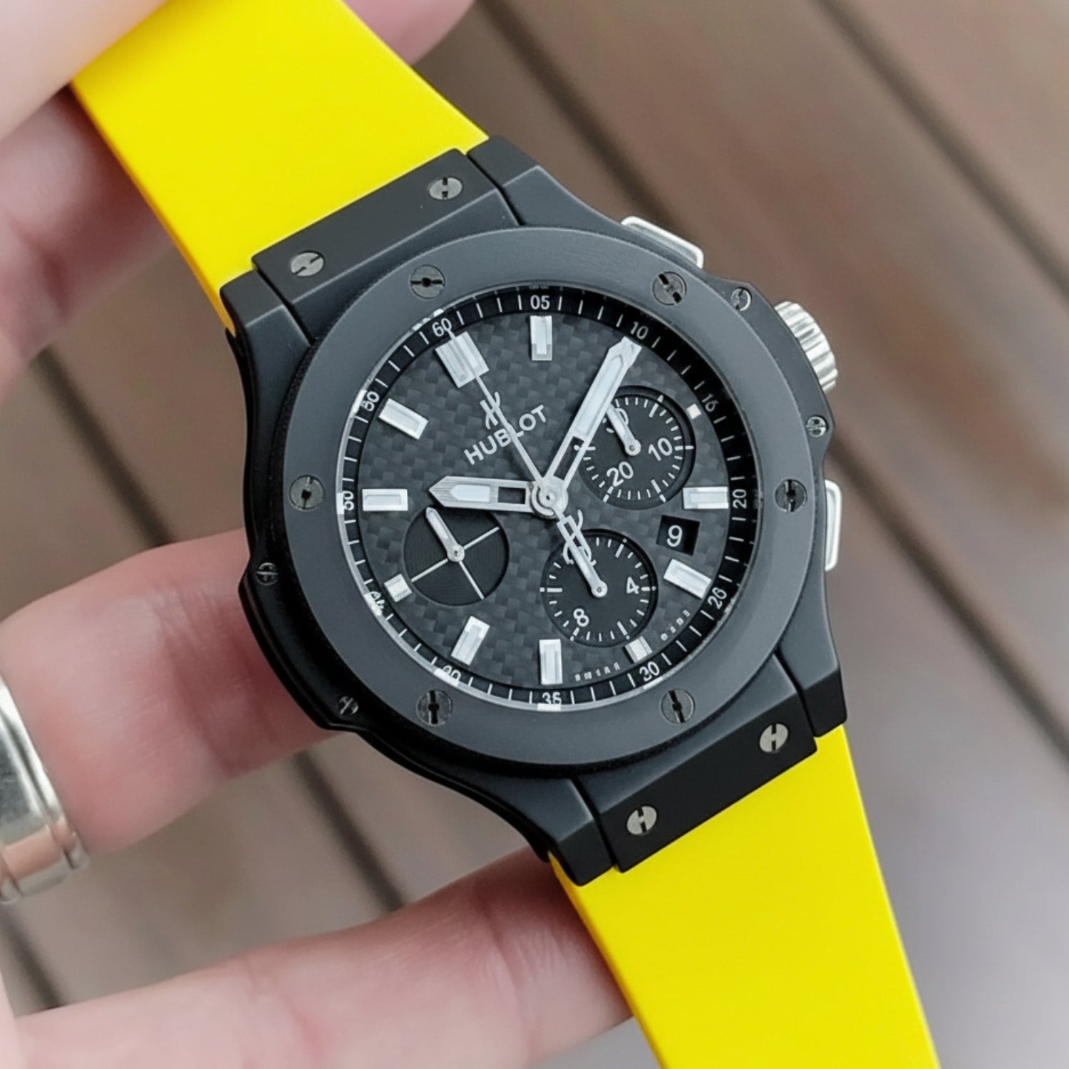 Kautschuk Armband – Für Hublot Big Bang 44mm – Gelb - Helvetus DE