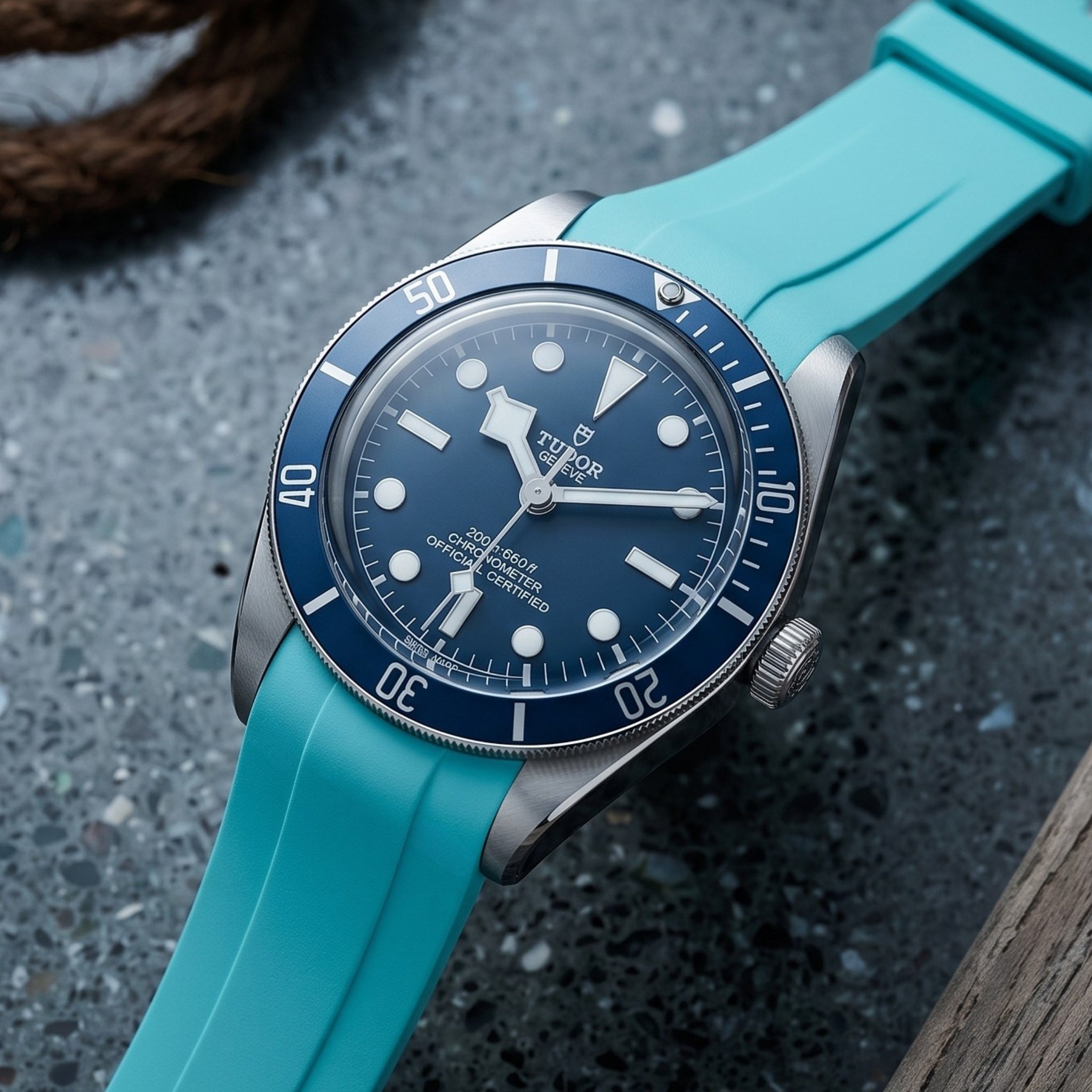 Kautschukarmband - Für alle Tudor Black Bay Modelle - Türkis - Helvetus