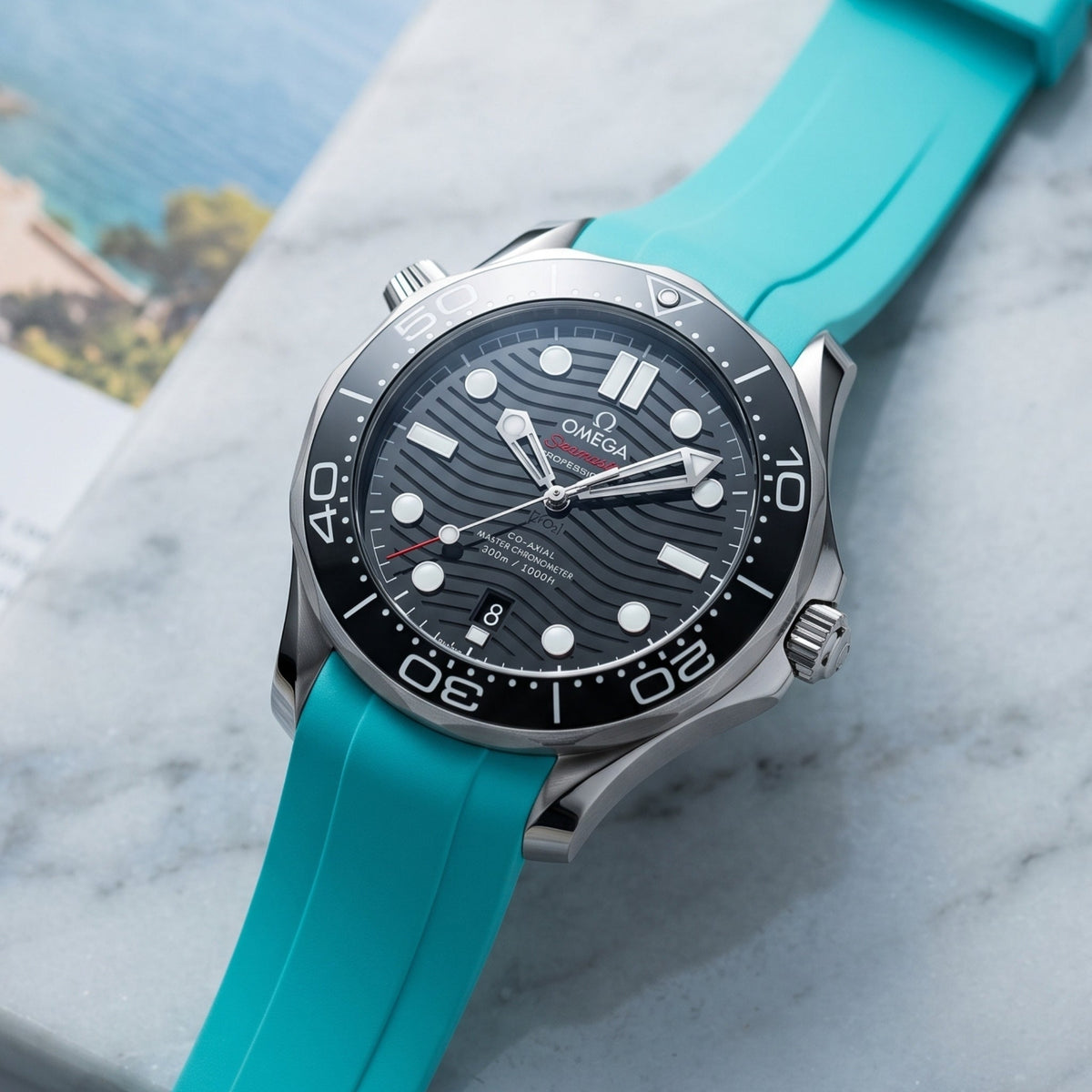 Kautschukarmband – Für Omega Seamaster 300 – Türkis - Helvetus