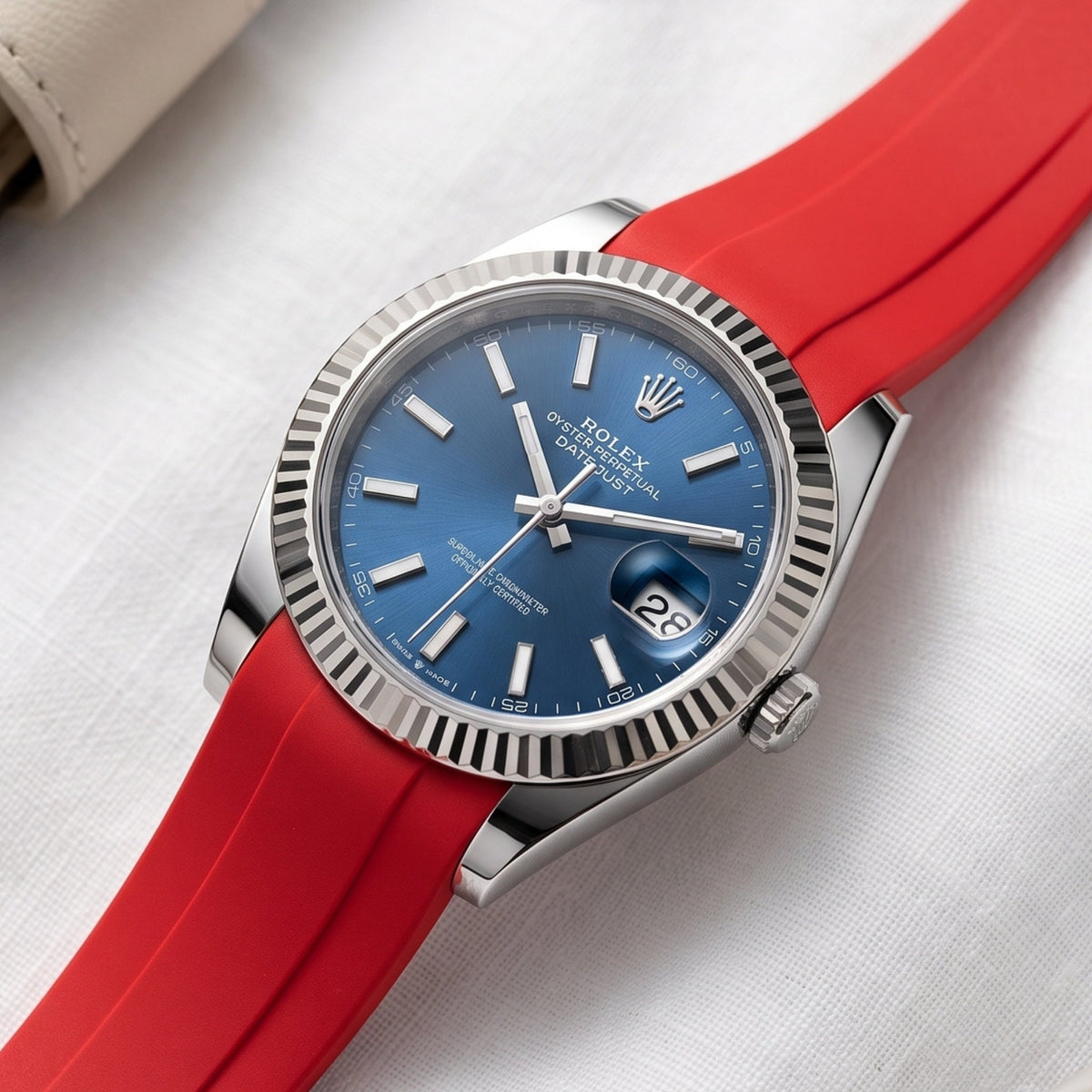 Kautschukarmband für Rolex Datejust 41mm – Rot - Helvetus