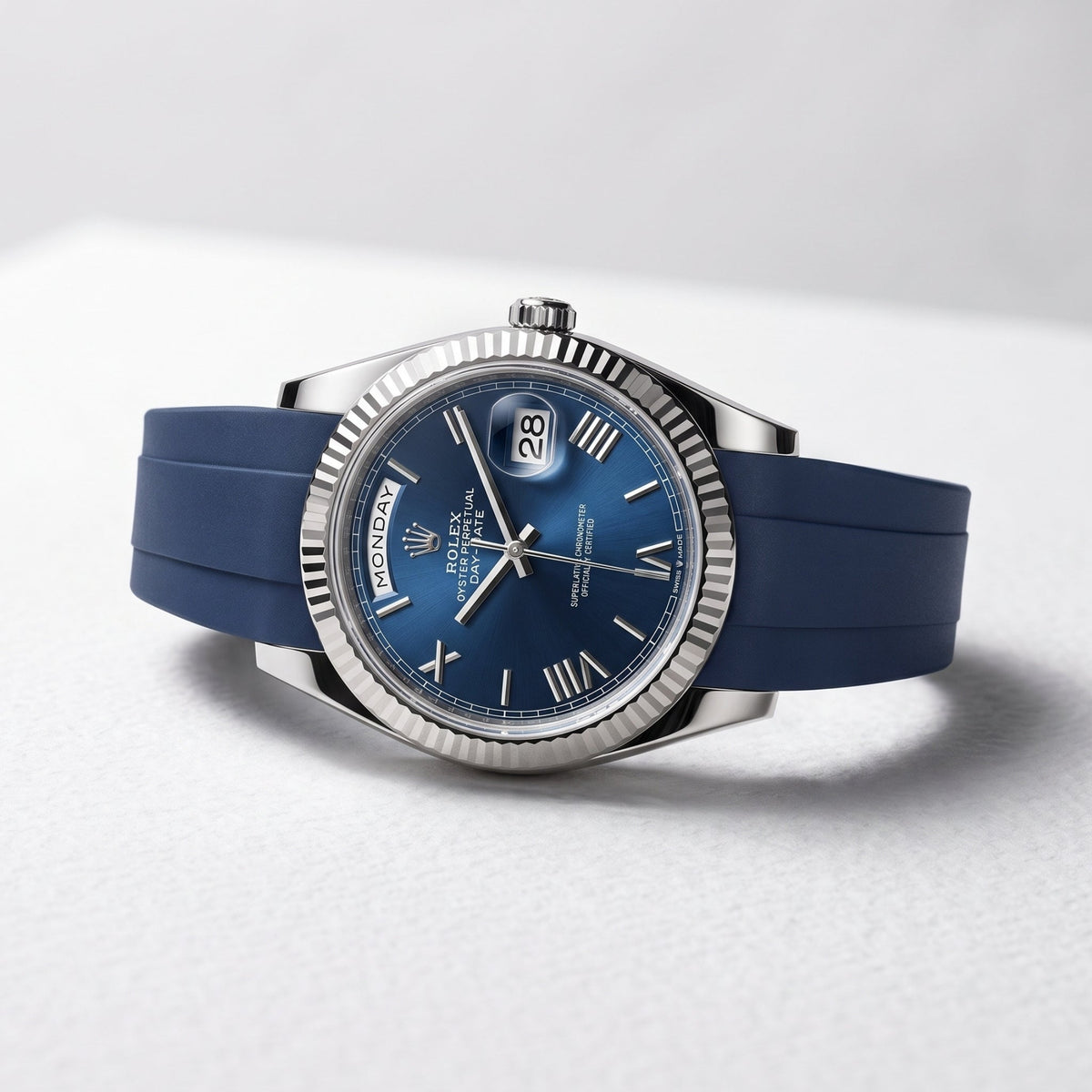 Kautschukarmband für Rolex Day-Date 40mm – Dunkel Blau - Helvetus