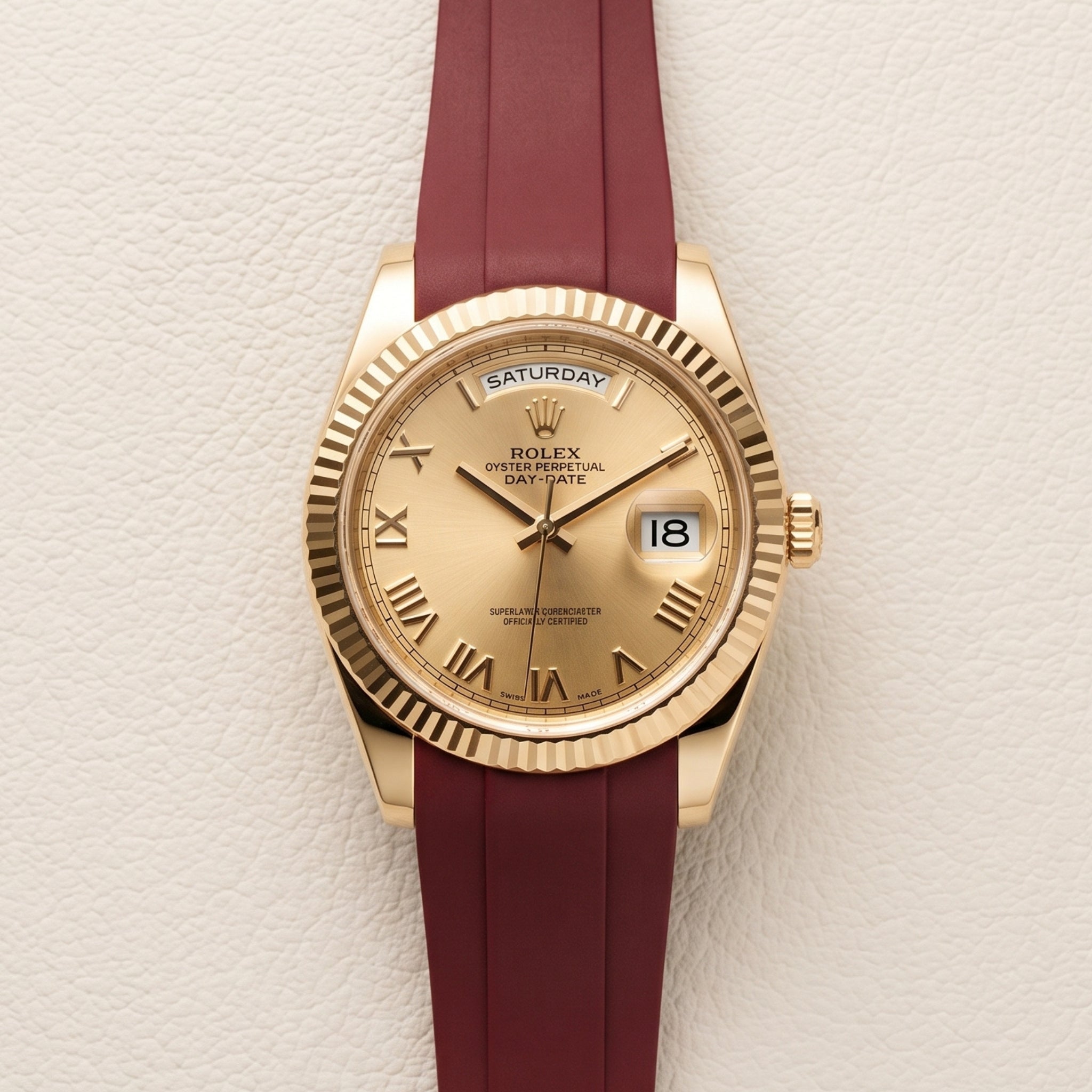 Kautschukarmband für Rolex Day-Date II 41mm – Bordeaux - Helvetus