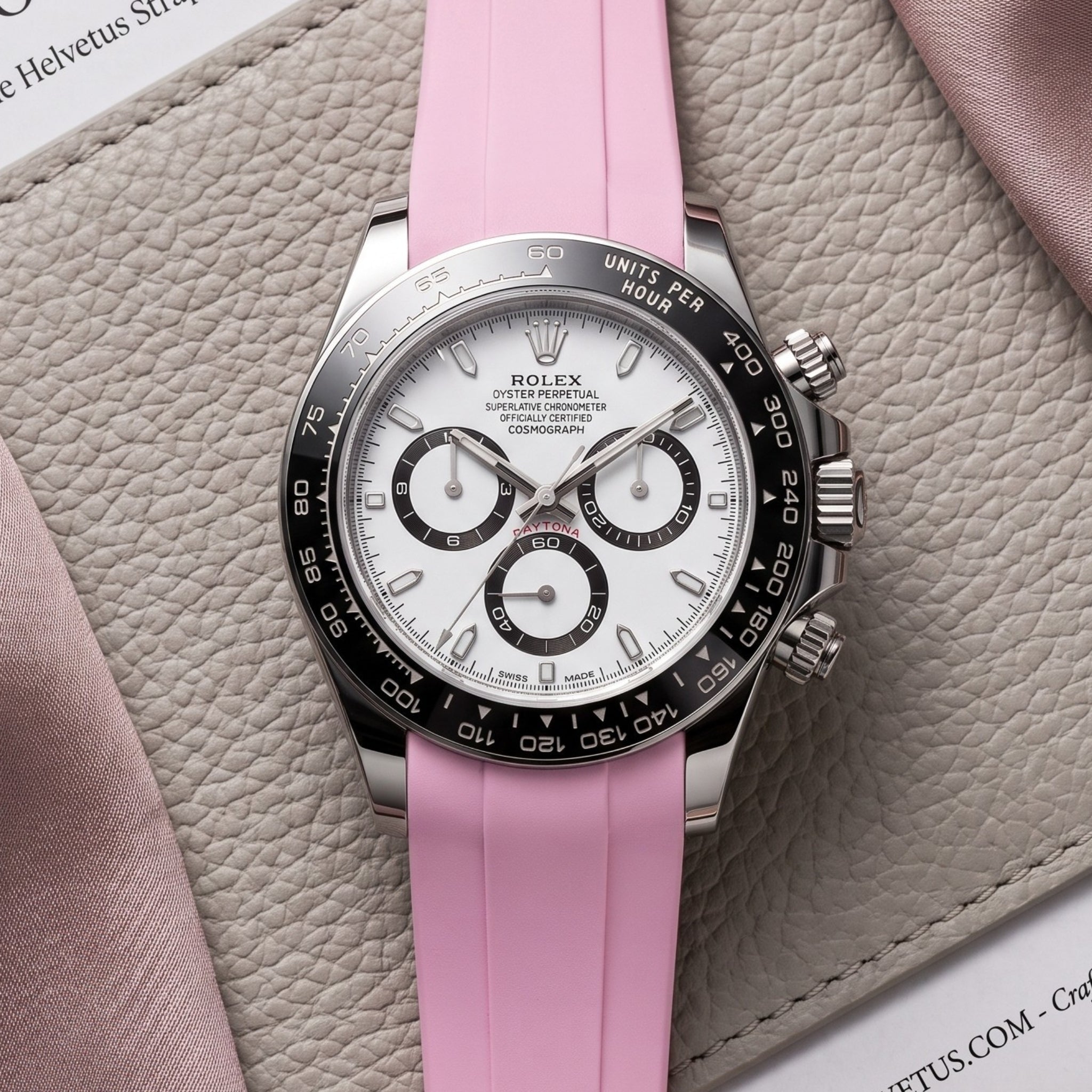 Kautschukarmband – für Rolex Daytona – Pink - Helvetus