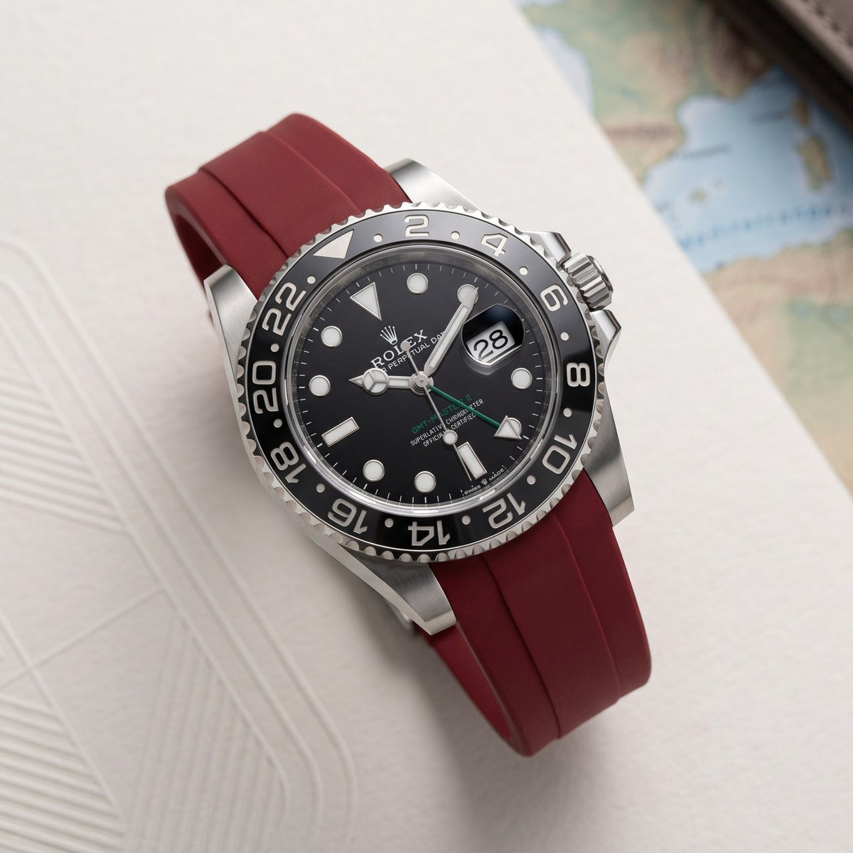 Kautschukarmband für Rolex GMT-Master II – Bordeaux - Helvetus
