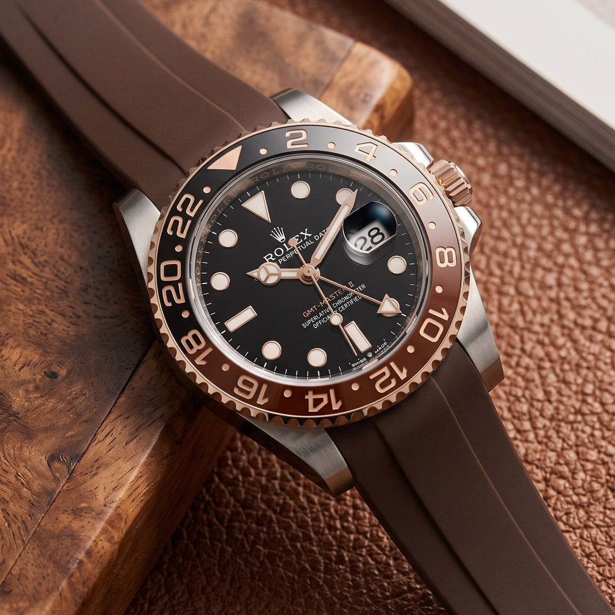 Kautschukarmband für Rolex GMT-Master II – Braun - Helvetus