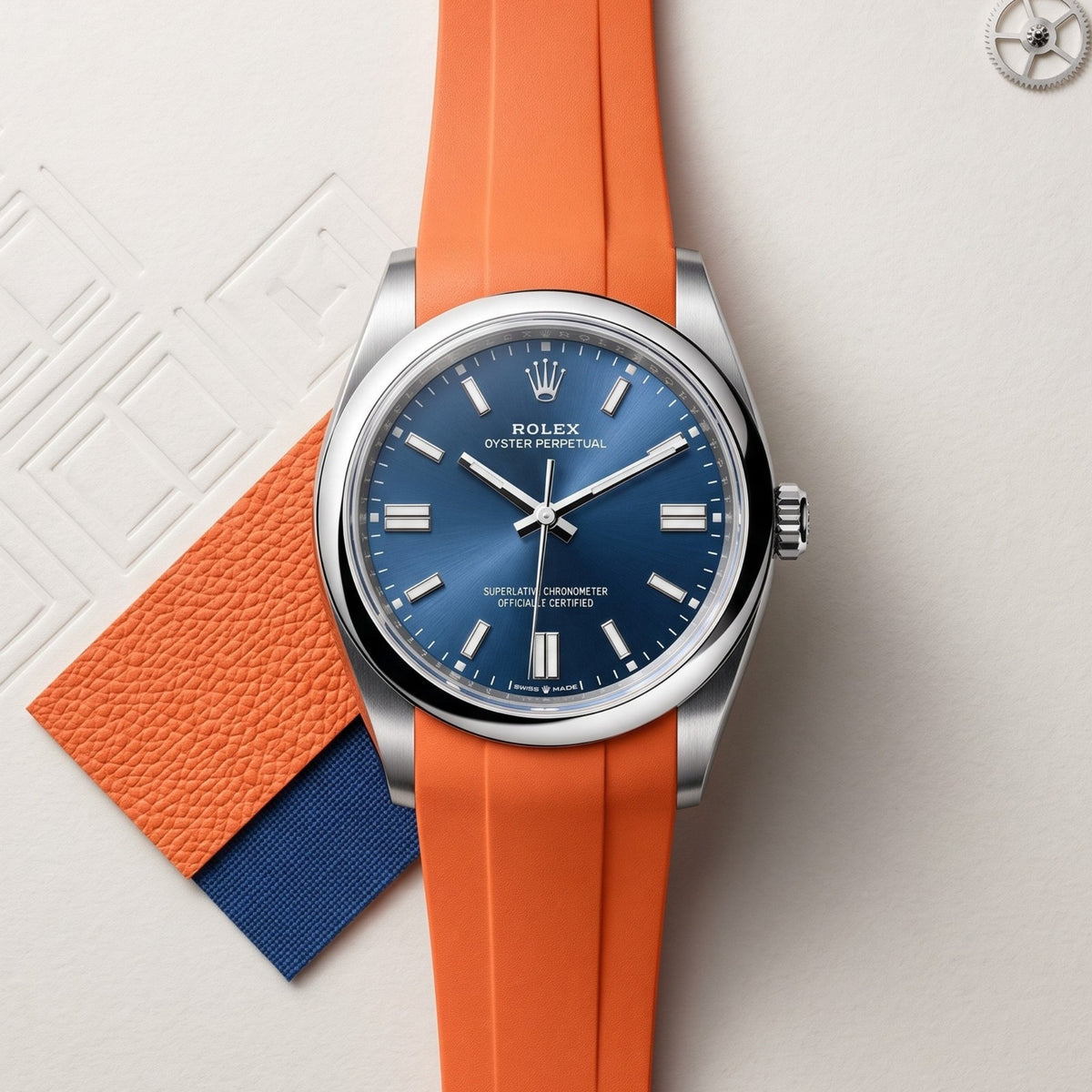 Kautschukarmband für Rolex Oyster Perpetual 36mm – Orange - Helvetus