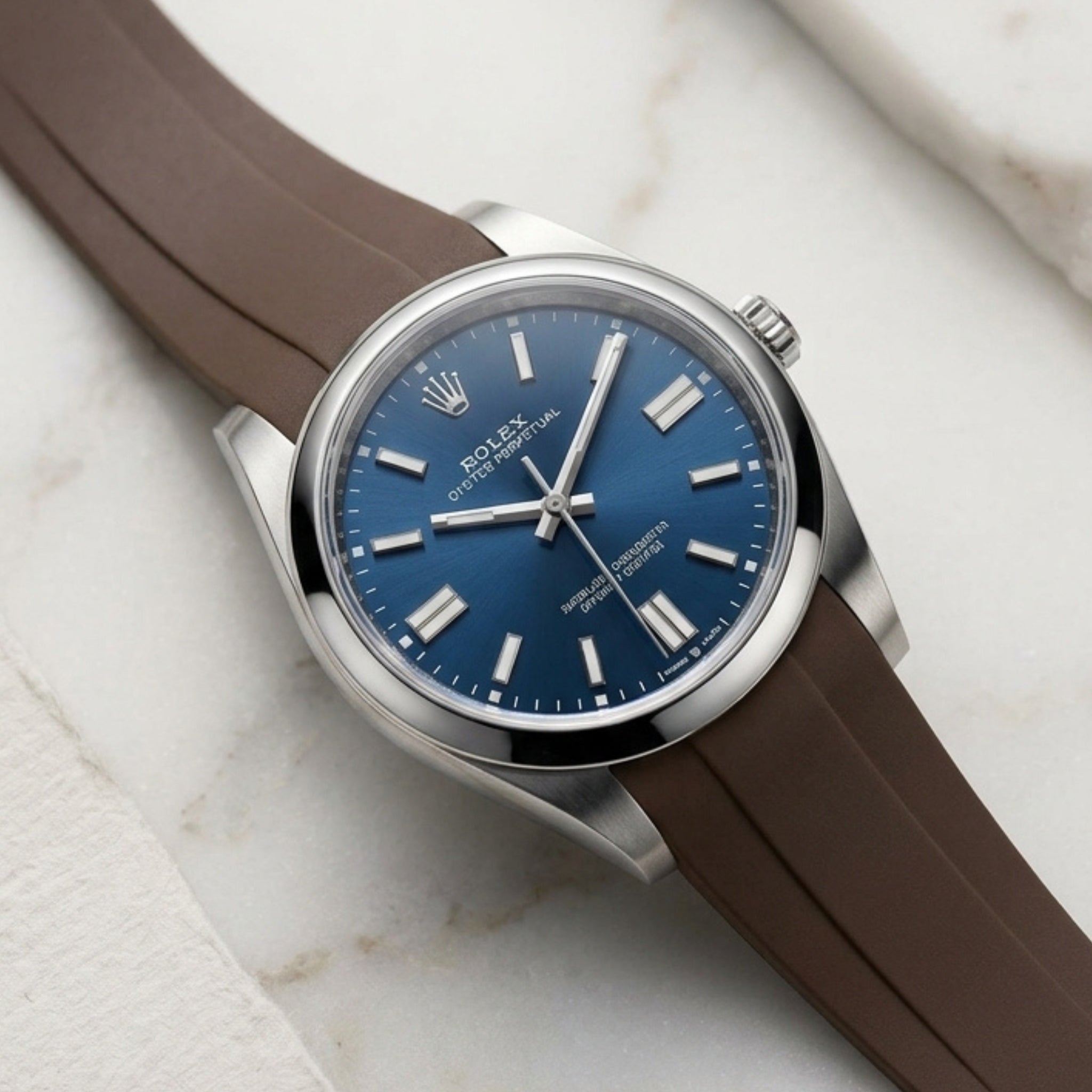 Kautschukarmband für Rolex Oyster Perpetual 41mm – Braun - Helvetus