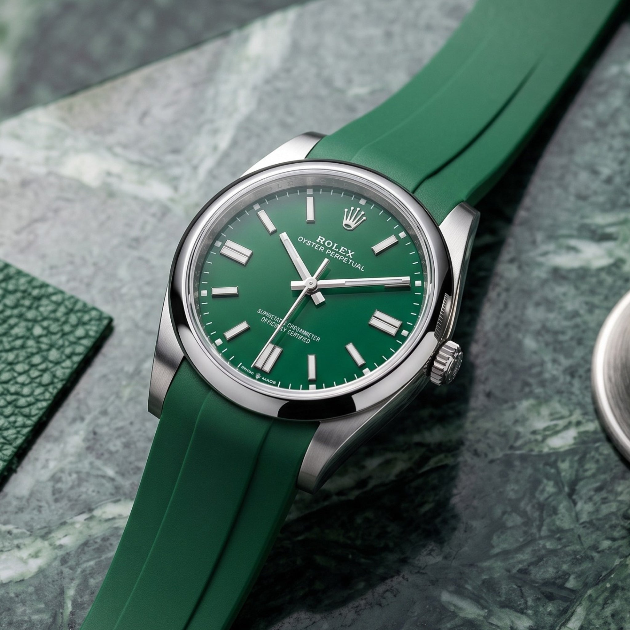 Kautschukarmband für Rolex Oyster Perpetual 41mm – Grün - Helvetus
