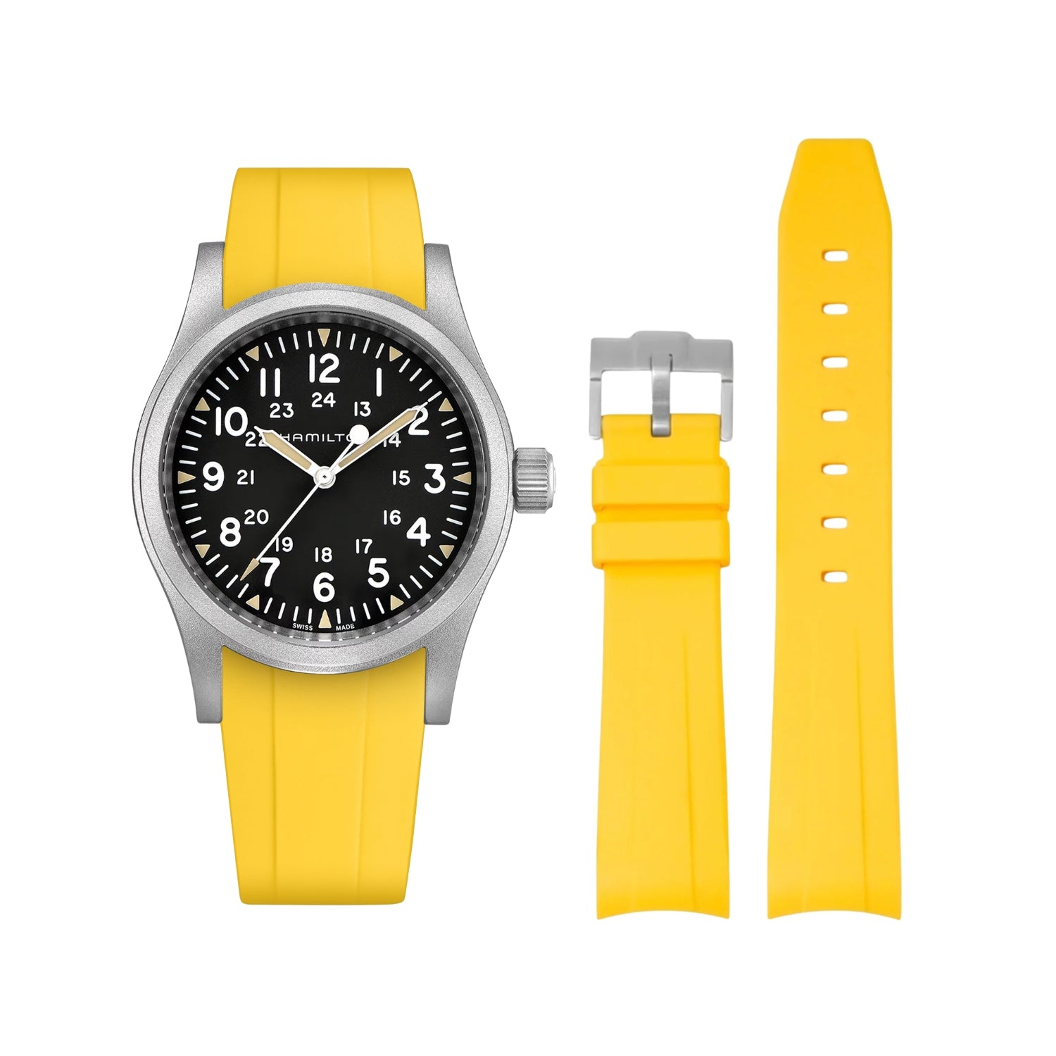 Kautschukarmband für Hamilton Khaki Field - Gelb - Helvetus DE